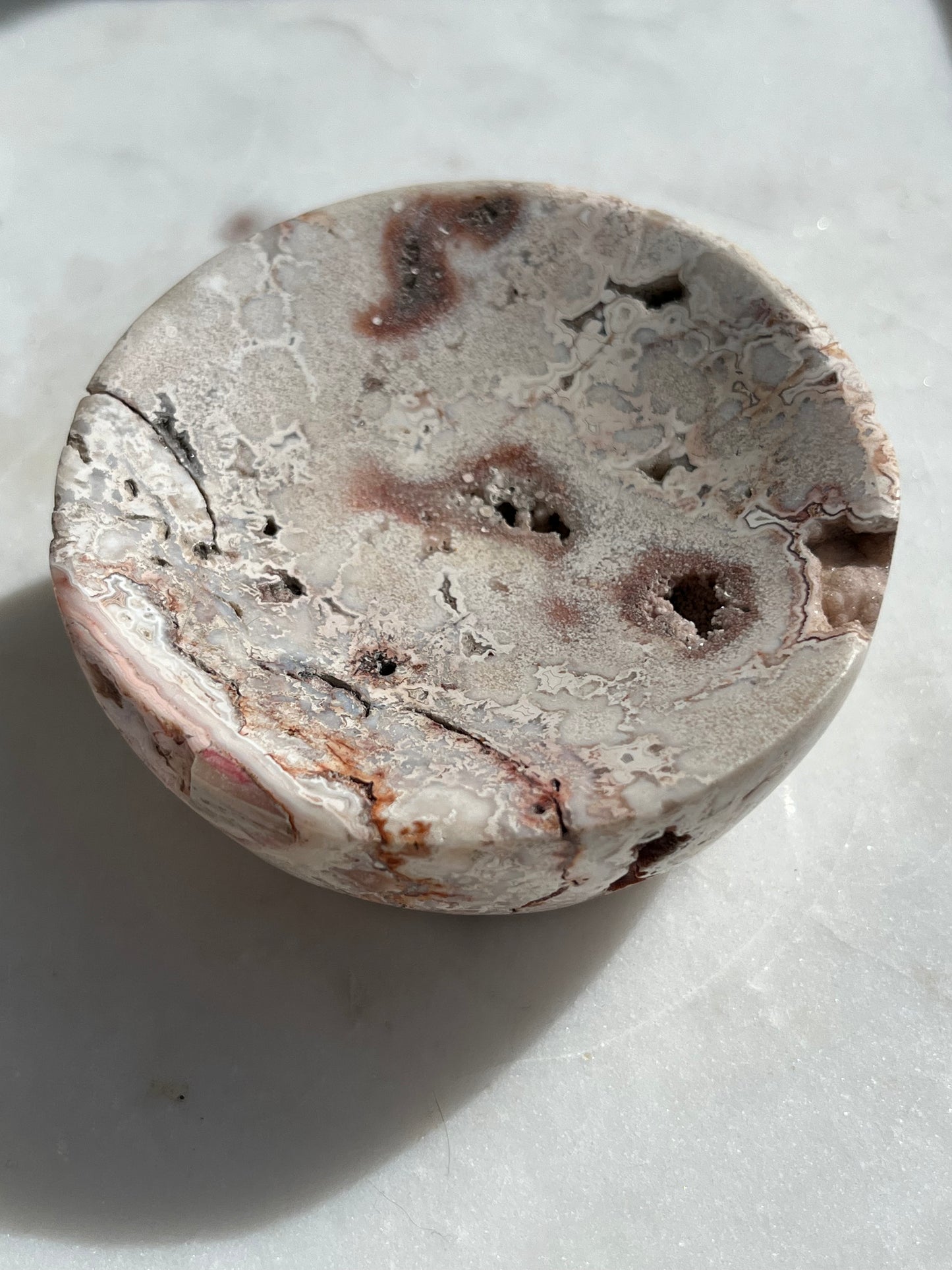 Indonesian Pink Crazy Lace Agate Bowl #D