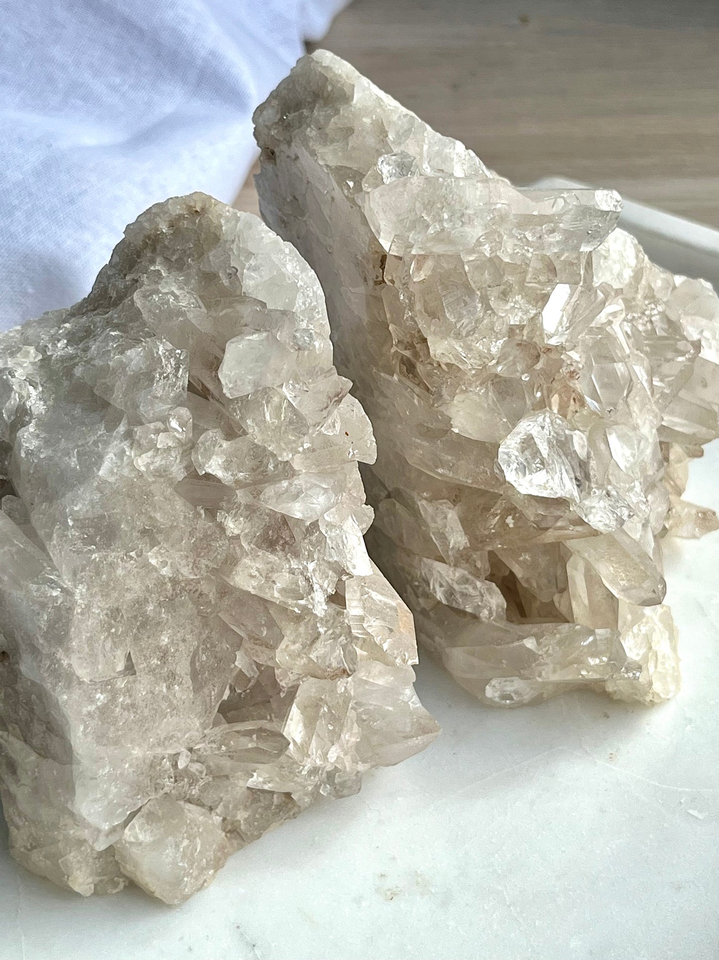 1.89kg Brazilian Clear Quartz Cluster Bookends