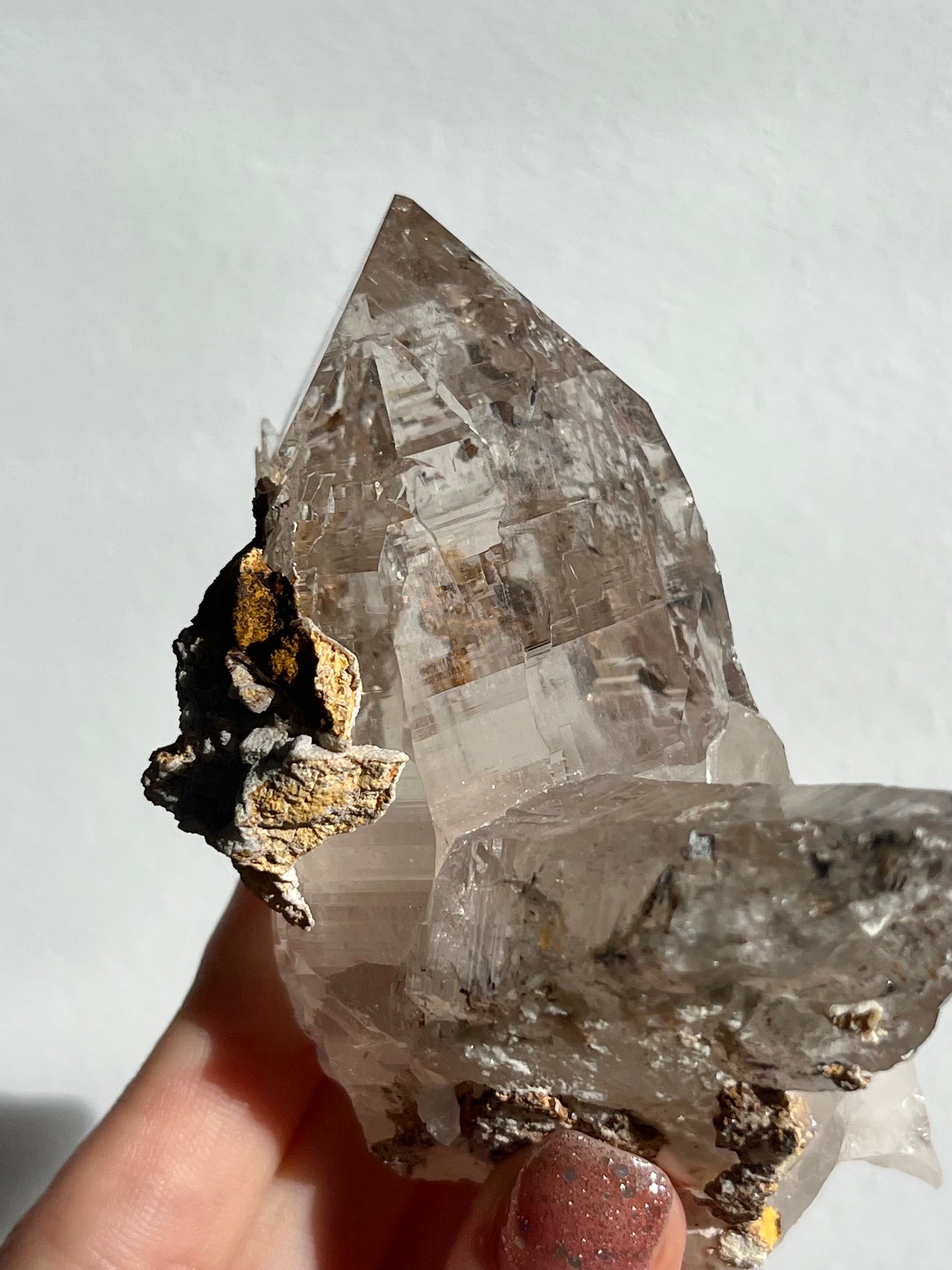 Water Clear Himalayan Smokey Quartz Cluster w/Siderite #3