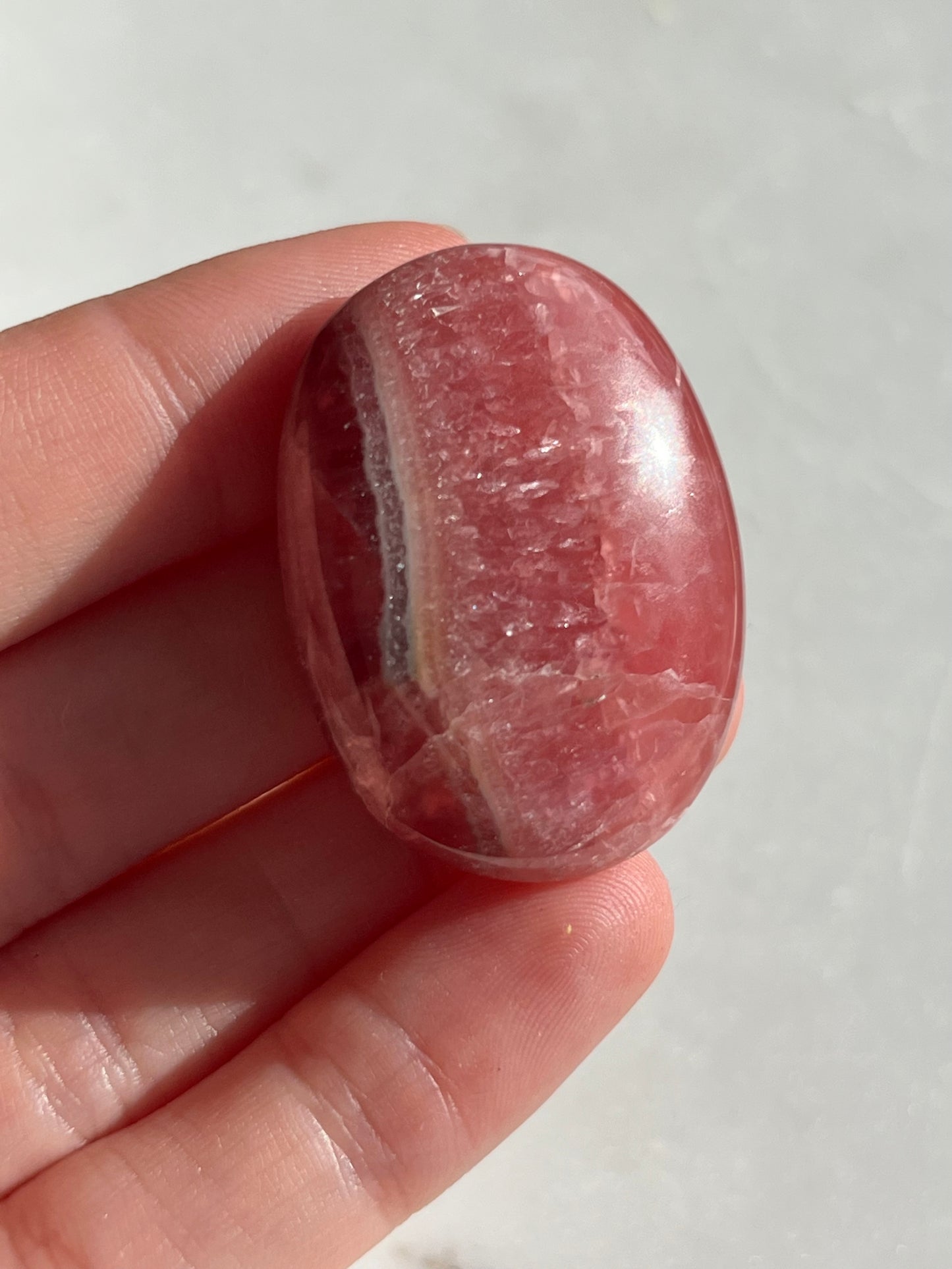 Gemmy Gel Rhodochrosite Palmstone (You Choose)