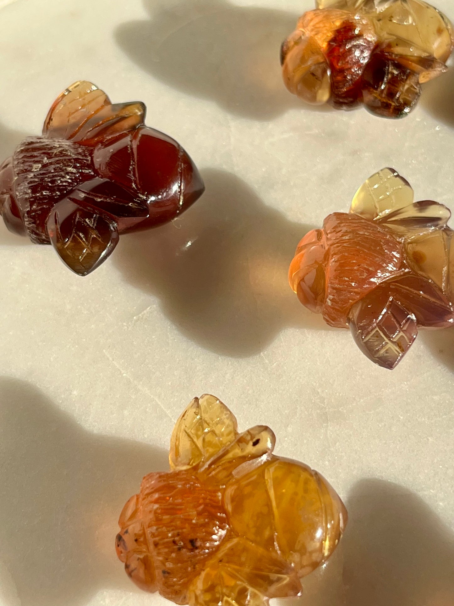 Indonesian Yellow Amber Bee Carving