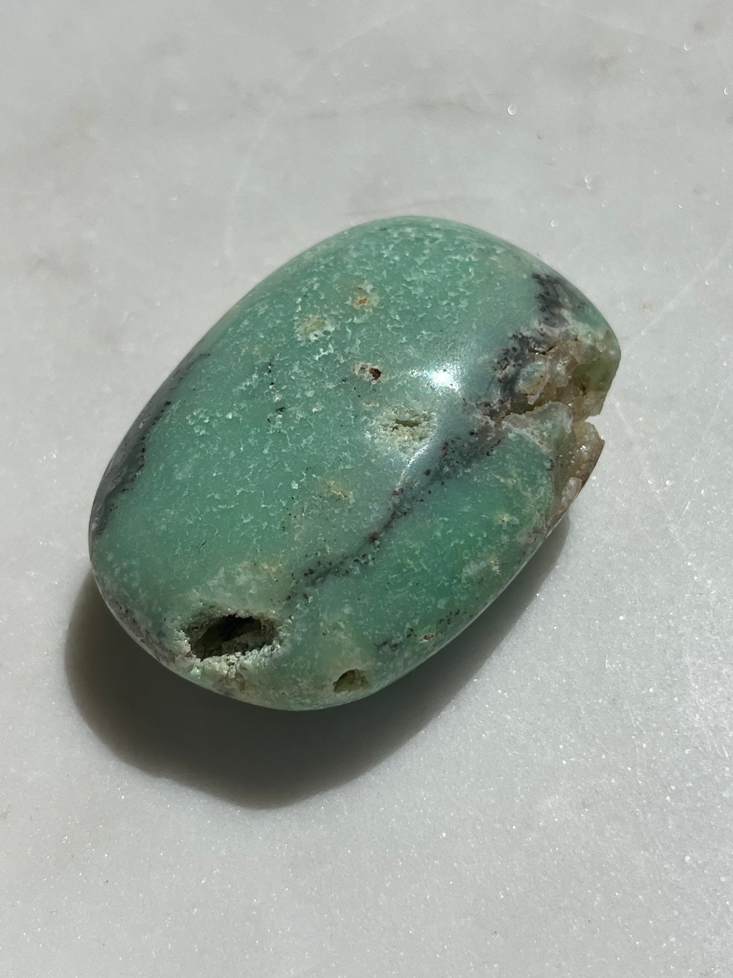 Indonesian Chrysoprase Palmstone w/Dendritic Inclusions #1