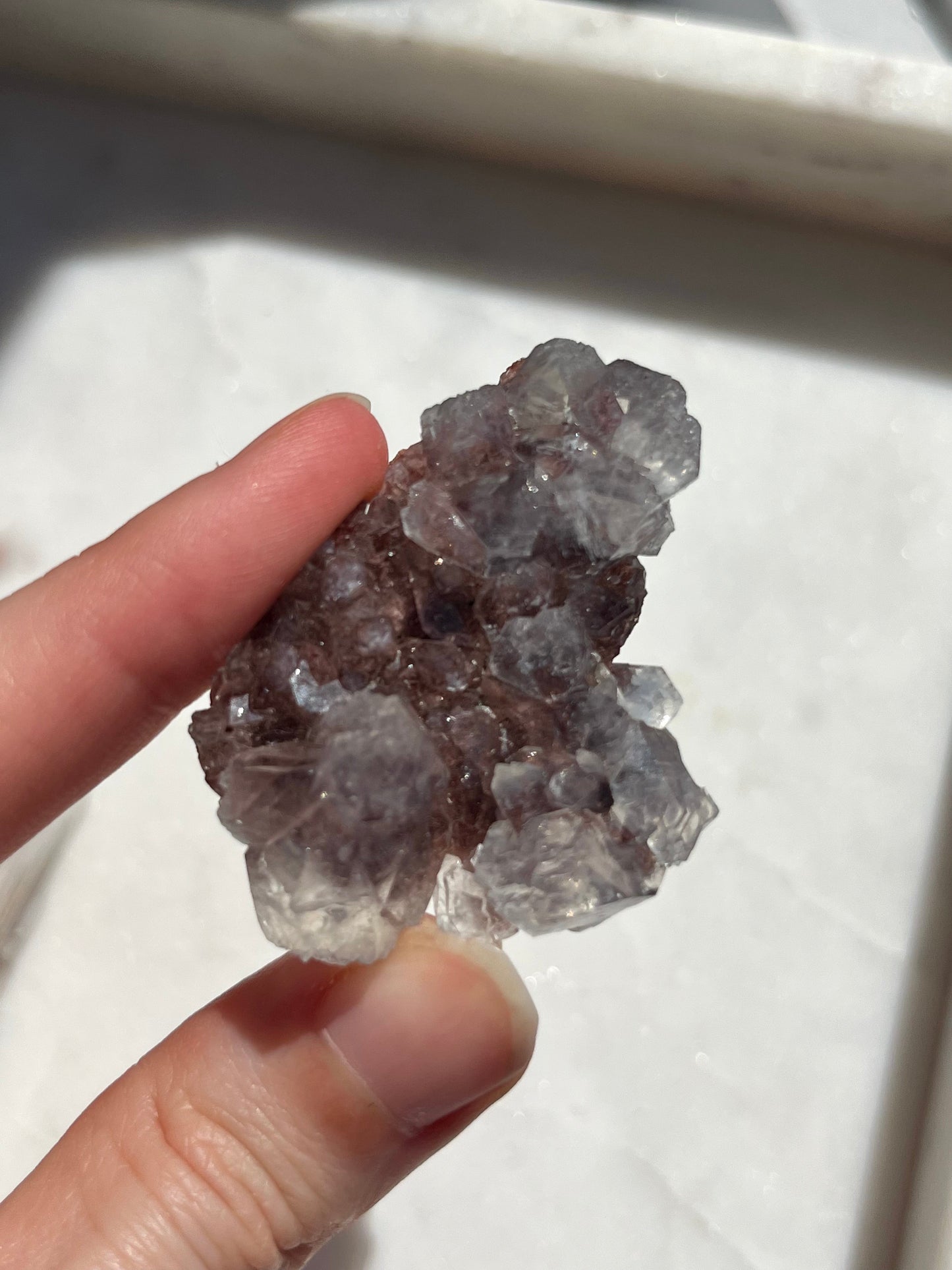 Etched Apophyllite on Red Heulandite Basalt Matrix (Intuitively Chosen)