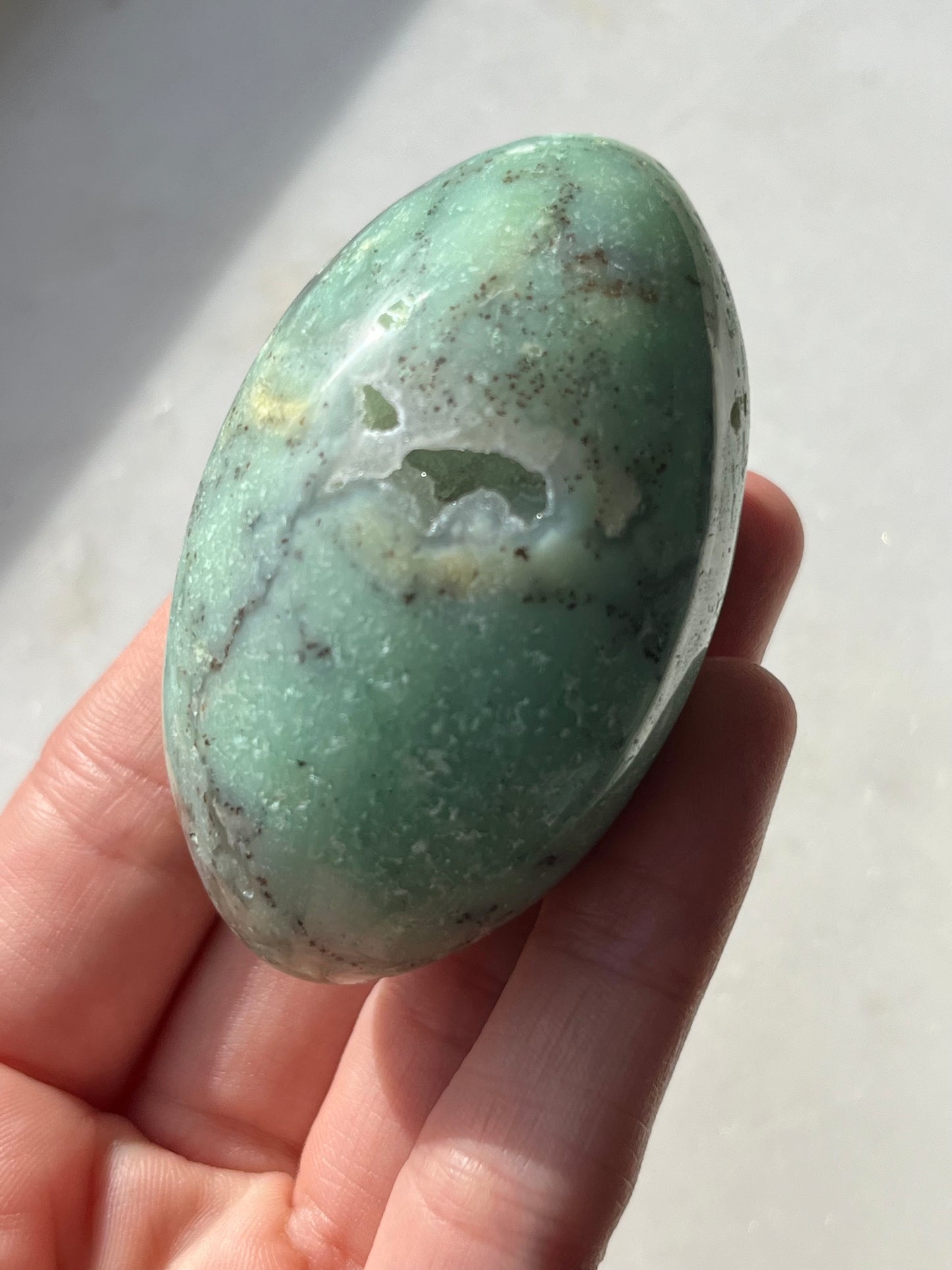 Indonesian Chrysoprase w/Dendritic Inclusions Shiva