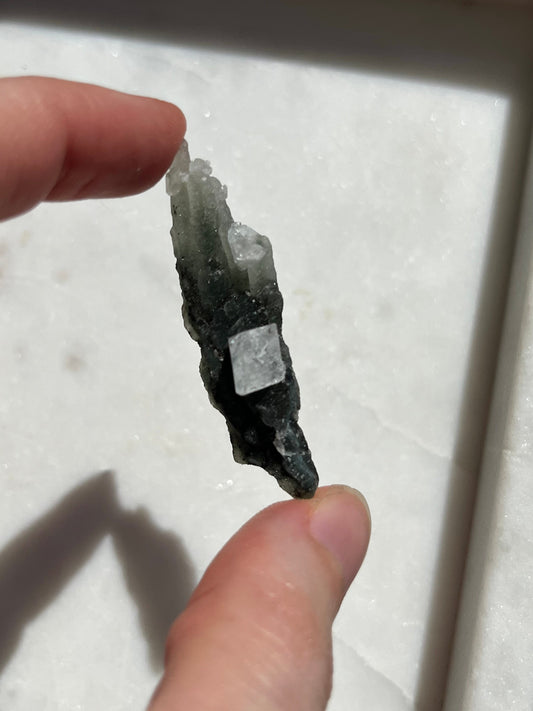 Black Chalcedony & Apophyllite Specimen (Intuitively Chosen)