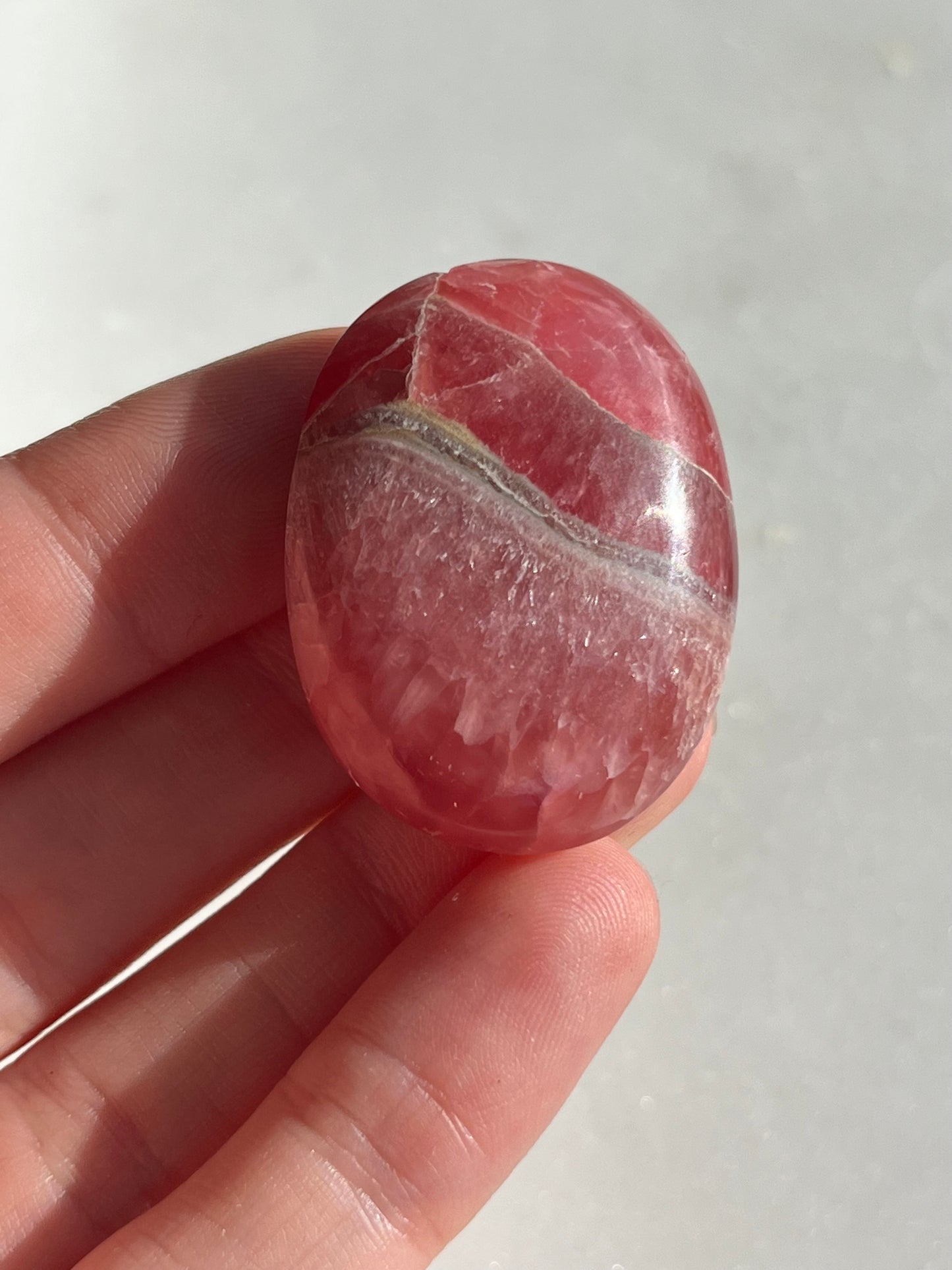 Gemmy Gel Rhodochrosite Palmstone (You Choose)