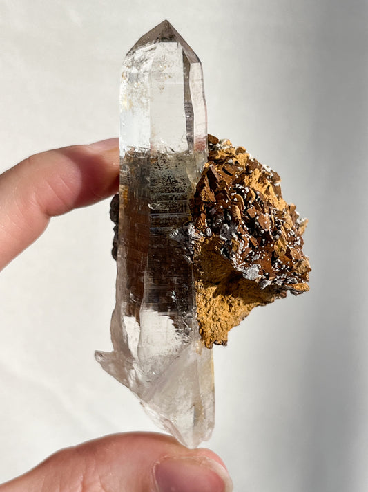 Water Clear Himalayan Quartz w/Siderite Rosette #6