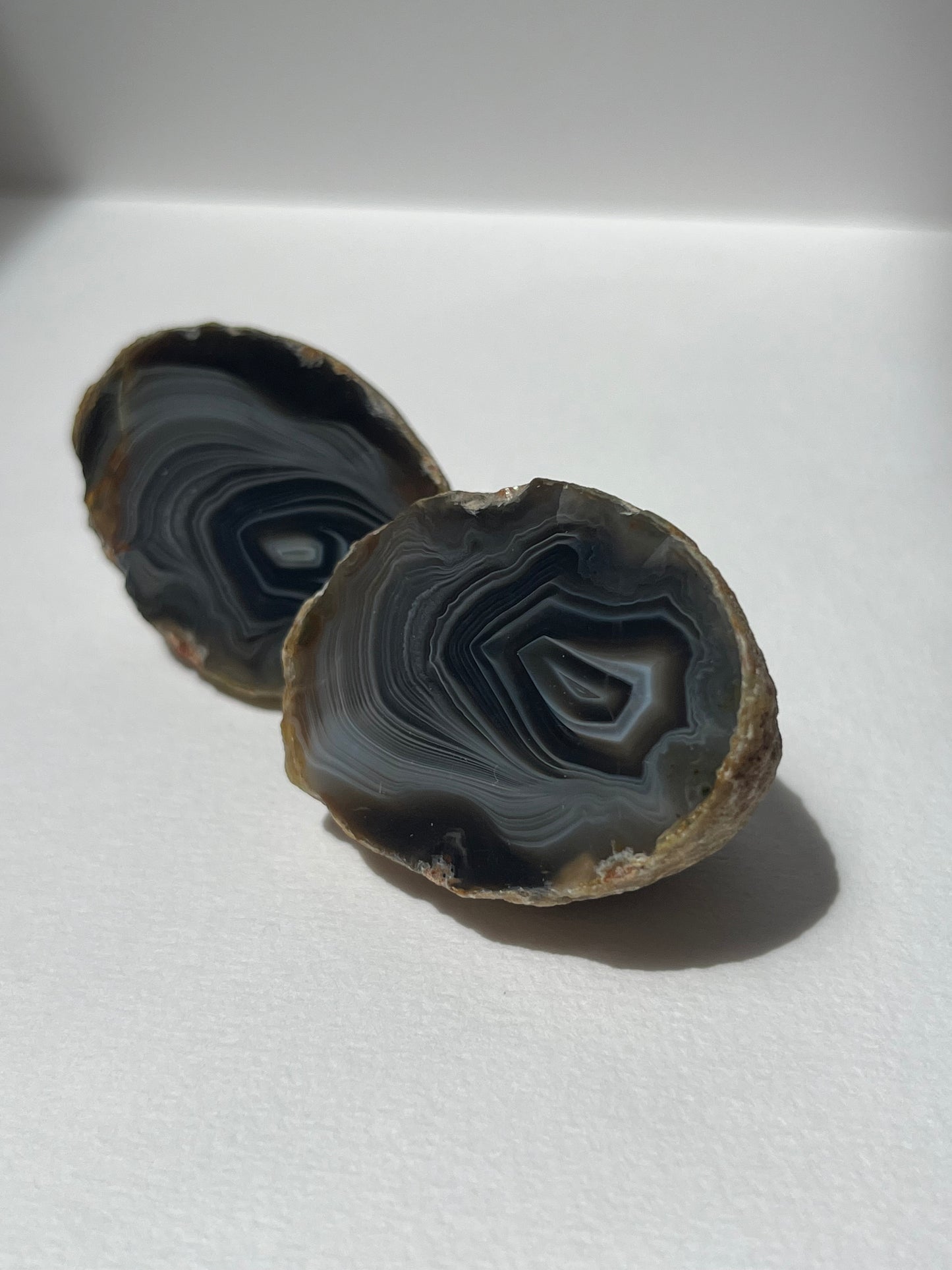‘Transcendent Waves’ East Indonesian Agate Pair with Parallax Effect C