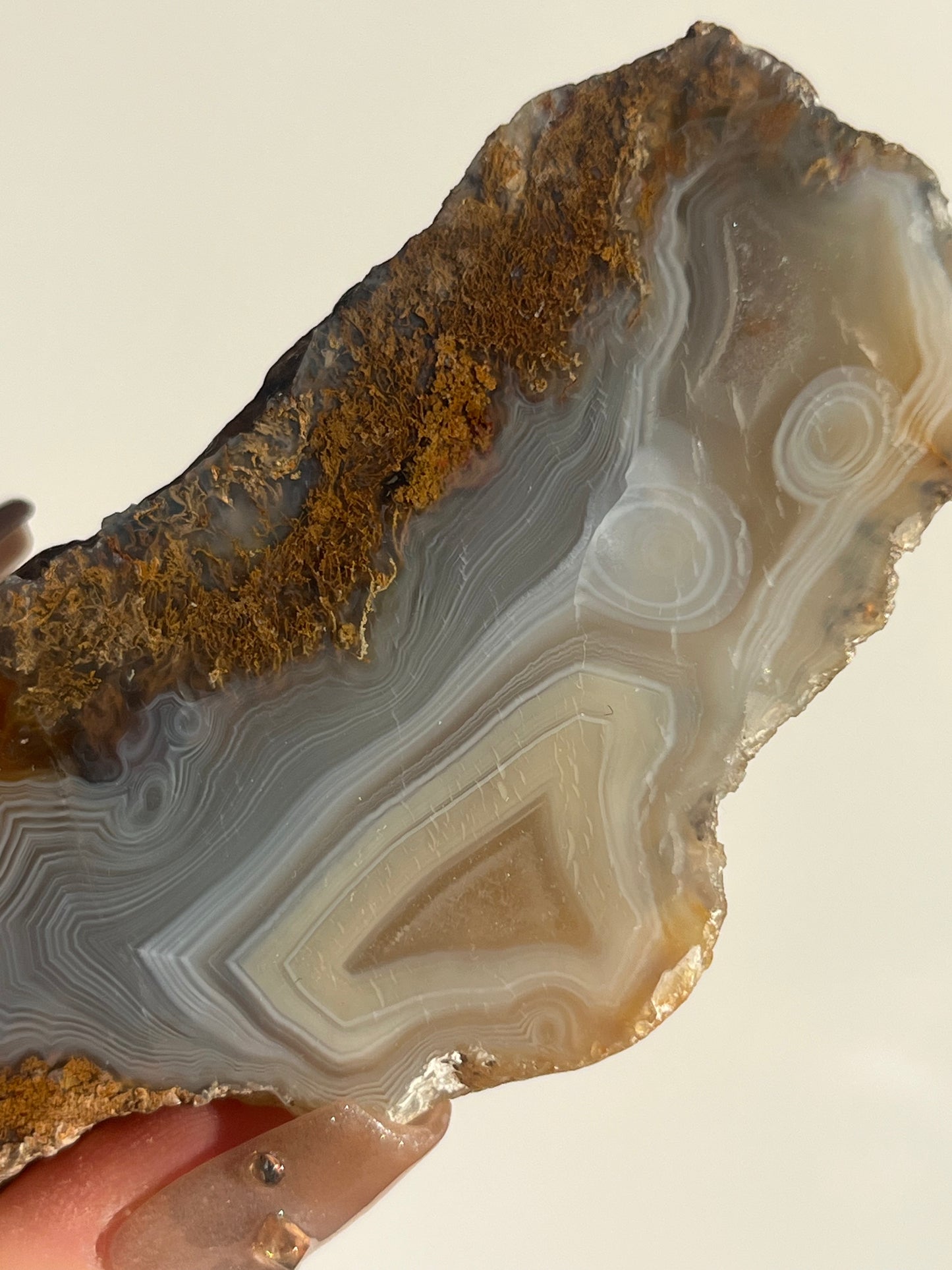 'Elysian Atlas' West Indonesian Grey Agate Pair with Moss Inclusions and Parallax Effect F