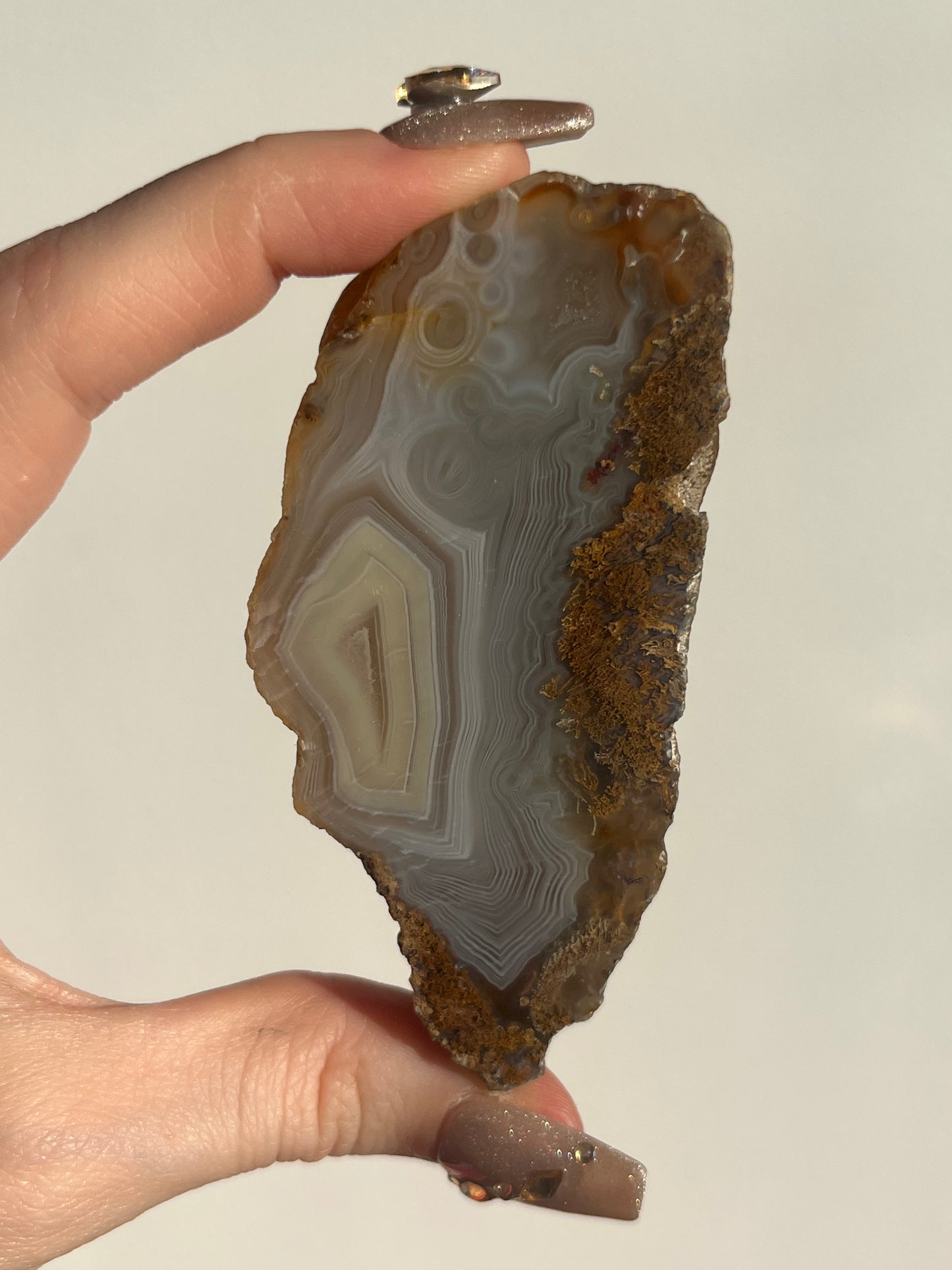 'Elysian Atlas' West Indonesian Grey Agate Pair with Moss Inclusions and Parallax Effect F
