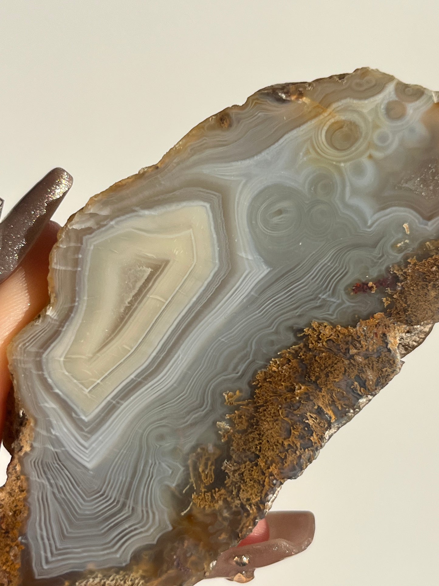 'Elysian Atlas' West Indonesian Grey Agate Pair with Moss Inclusions and Parallax Effect F