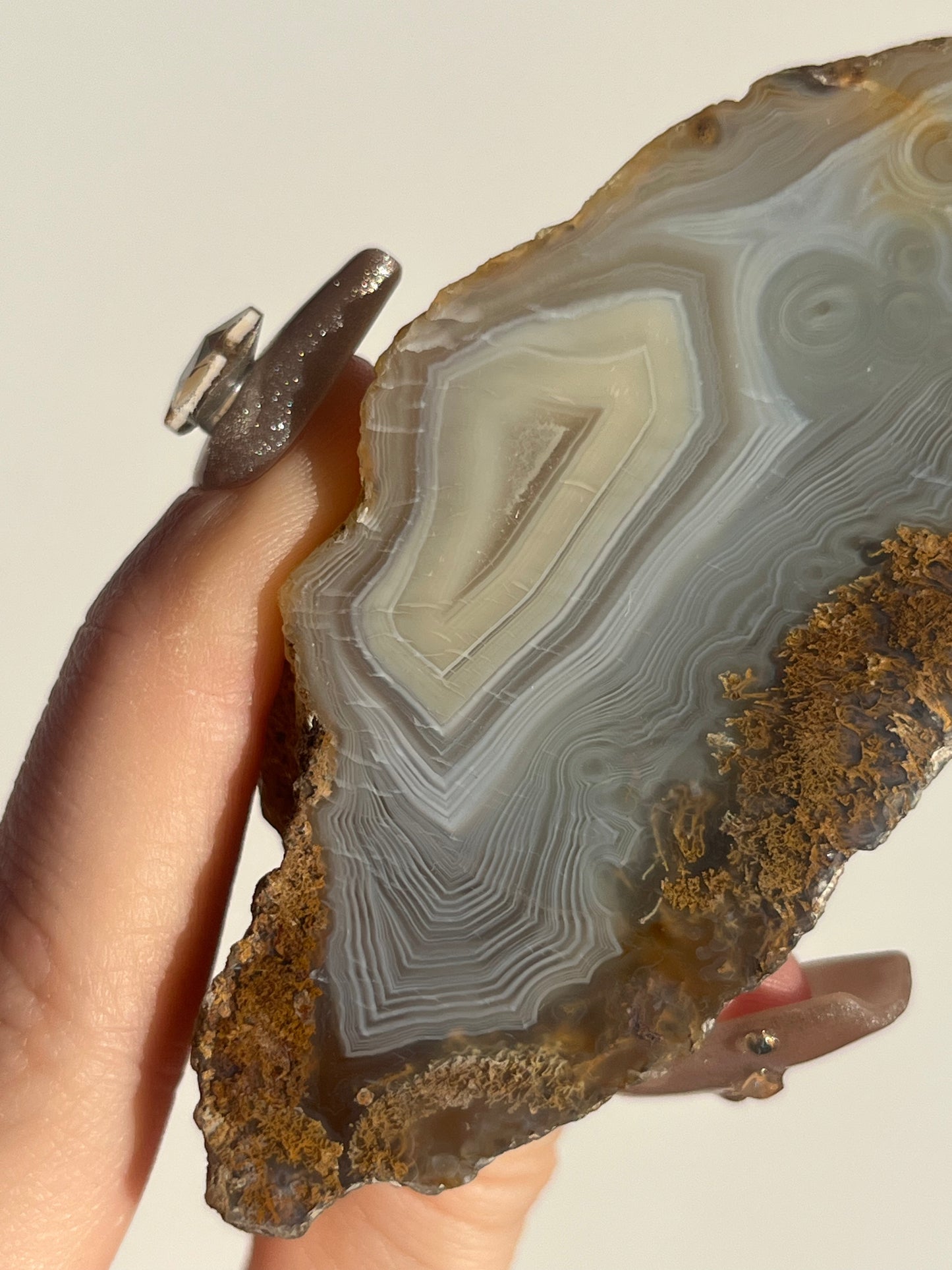 'Elysian Atlas' West Indonesian Grey Agate Pair with Moss Inclusions and Parallax Effect F