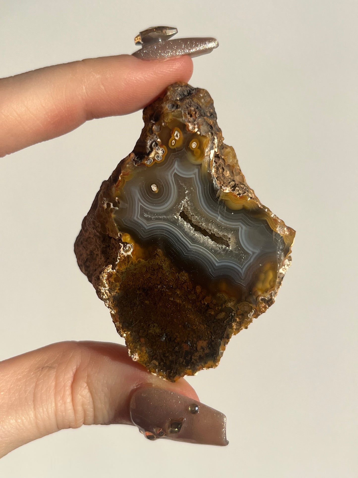 'Timber-Veil' West Indonesian River Agate Pair with Moss Inclusions H