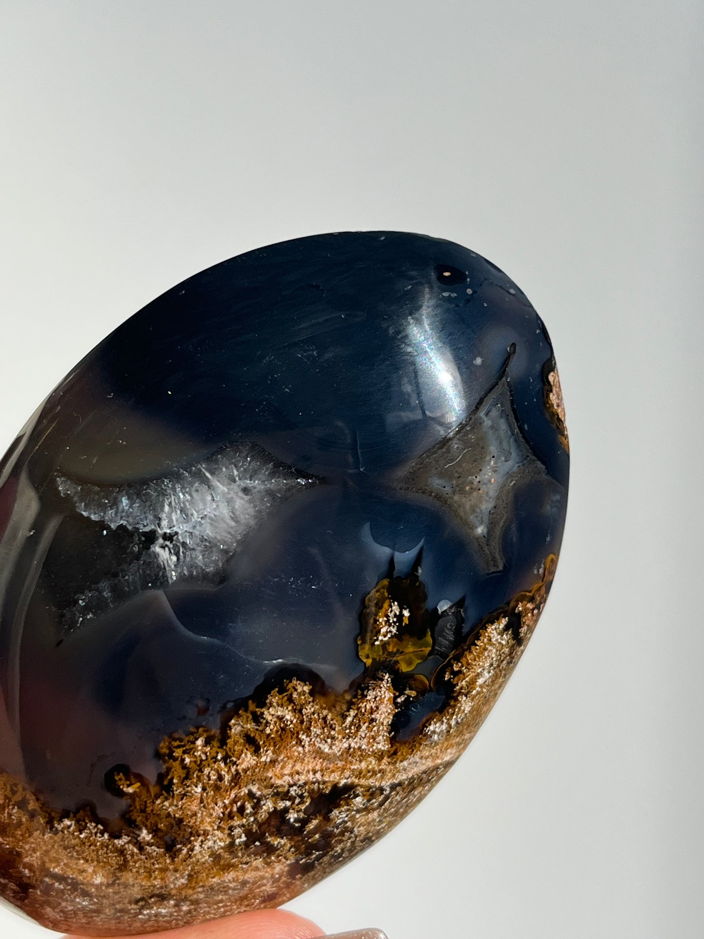 East Indonesian Agate with Golden Moss Palmstone A