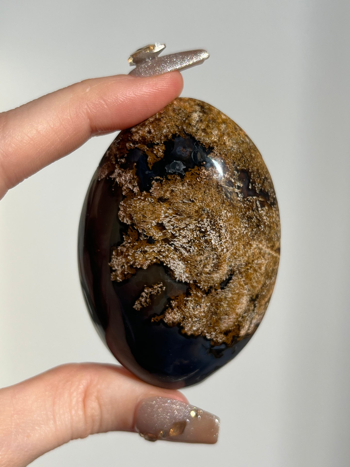 East Indonesian Agate with Golden Moss Palmstone A