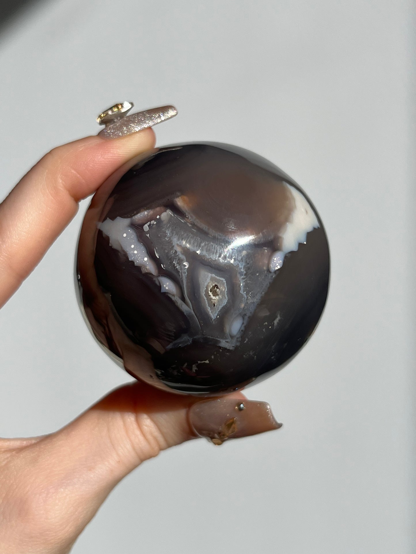 East Indonesian Agate Sphere & Custom Stand