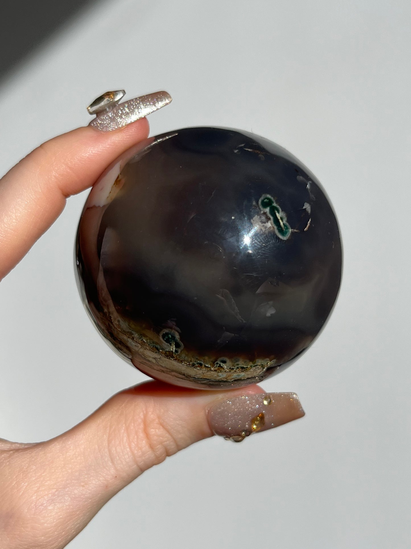 East Indonesian Agate Sphere & Custom Stand