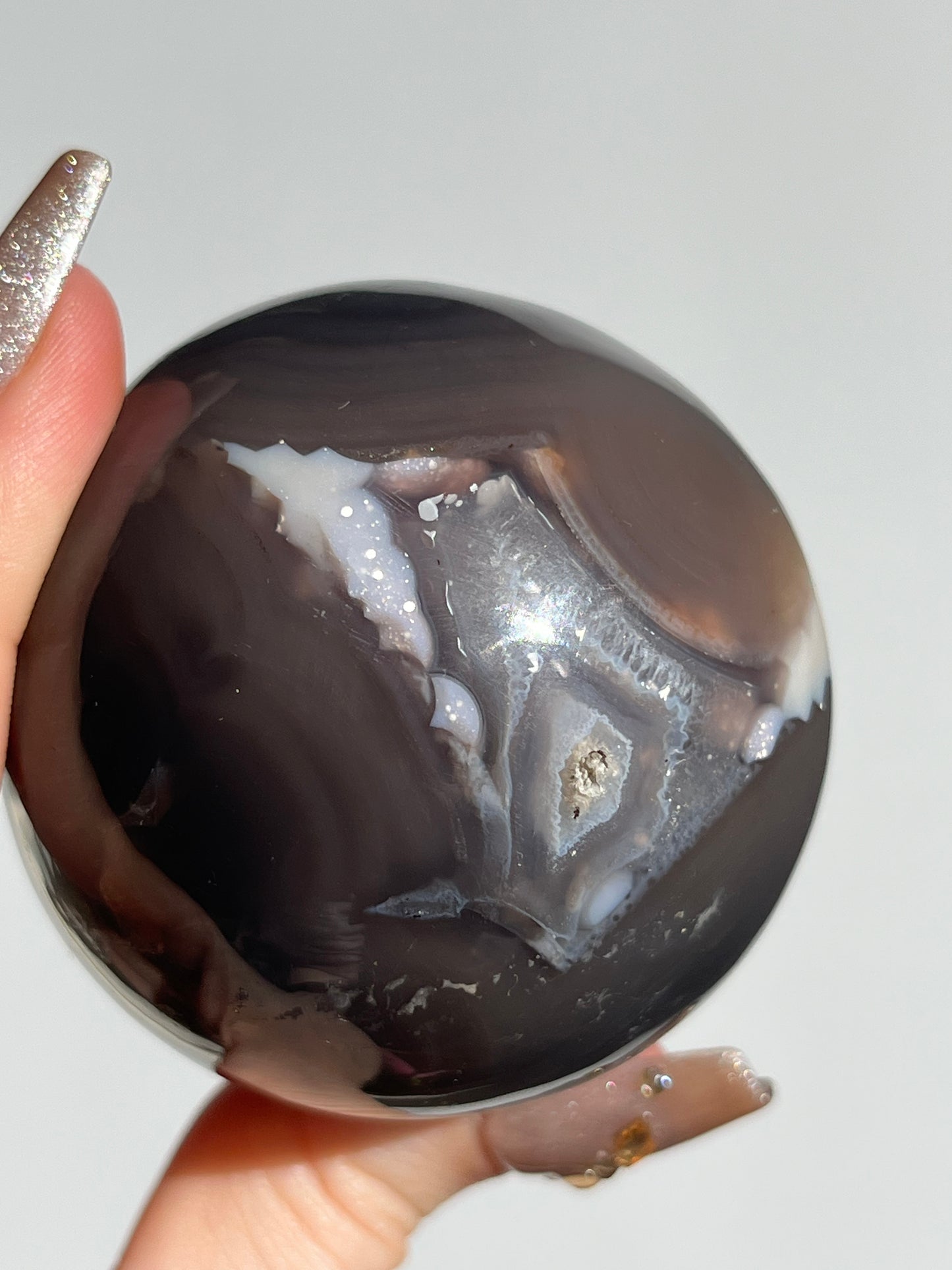 East Indonesian Agate Sphere & Custom Stand