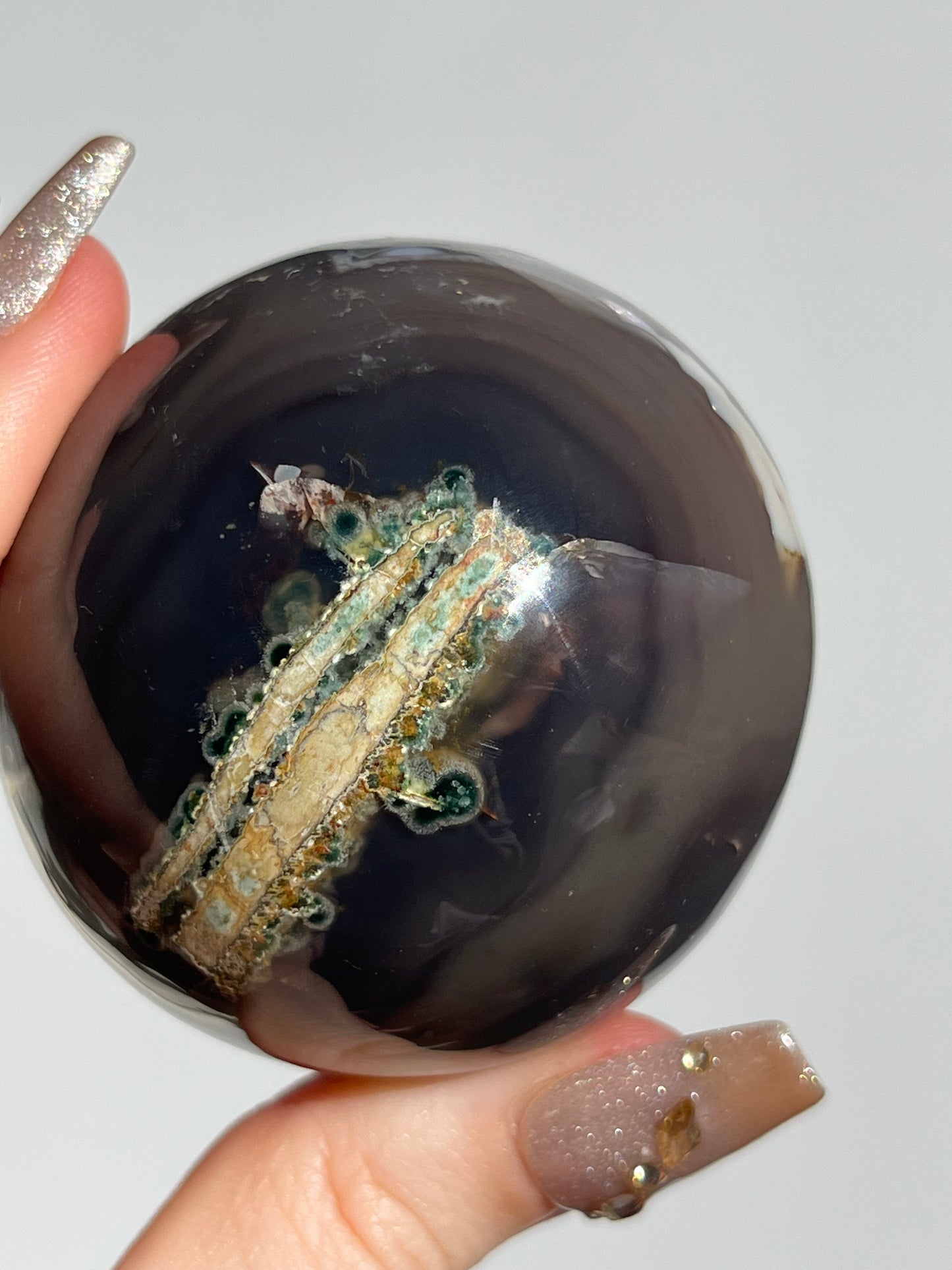 East Indonesian Agate Sphere & Custom Stand