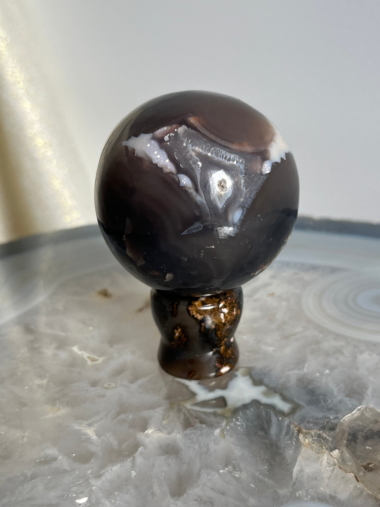 East Indonesian Agate Sphere & Custom Stand