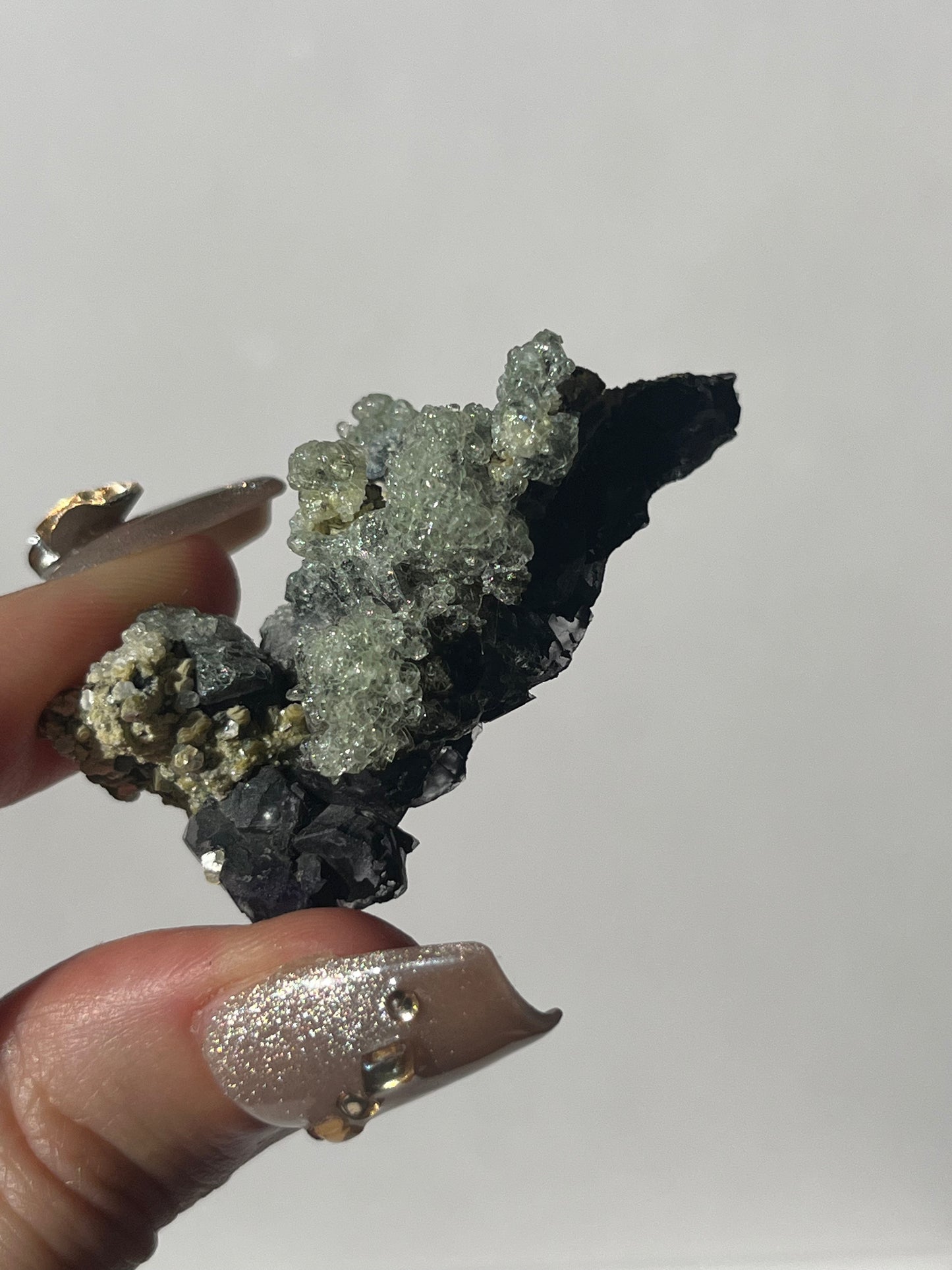 Purple Erongo Fluorite with Muscovite and UV Reactive Hyalite Opal Specimen
