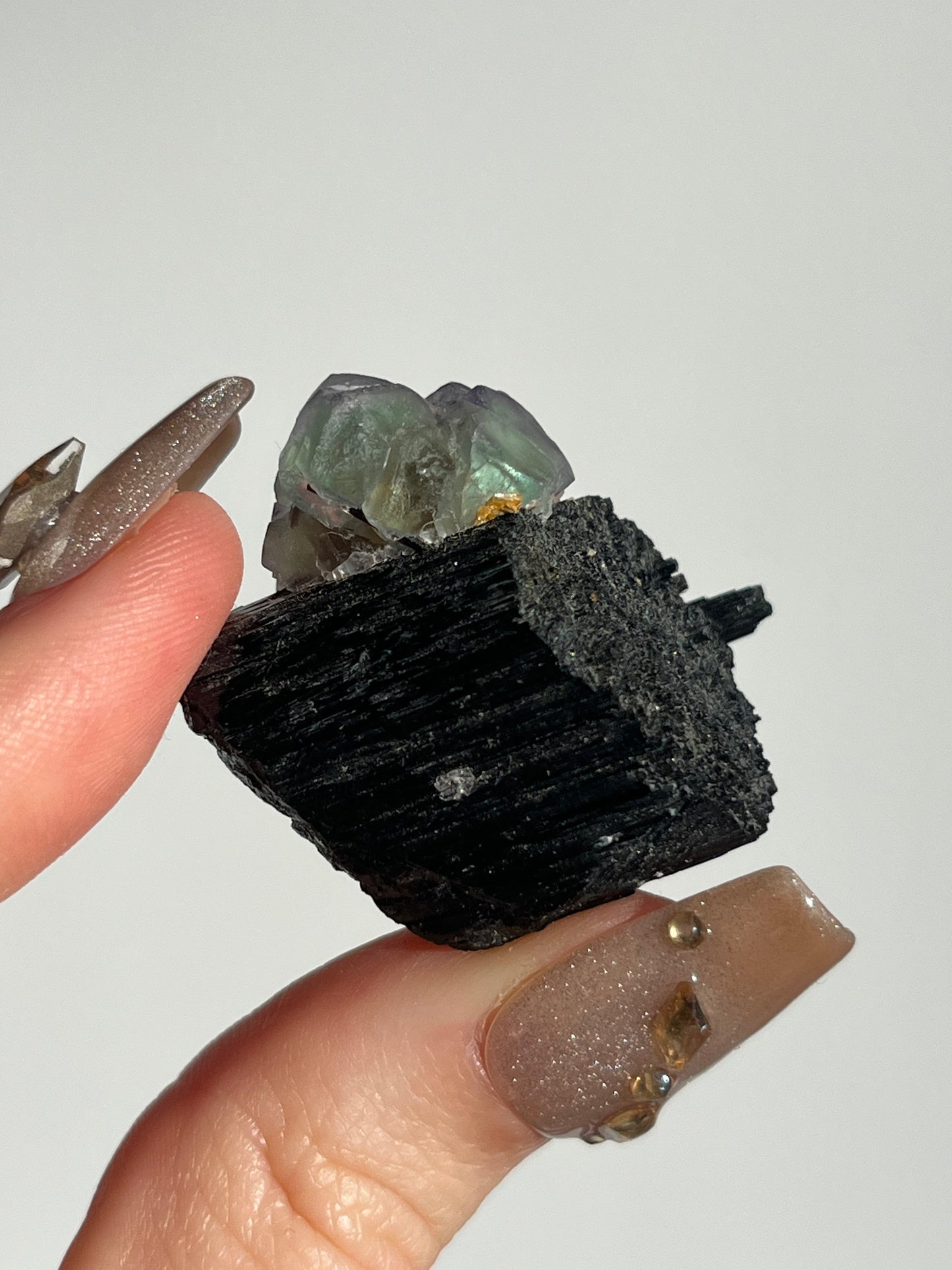 Erongo Fluorite with Tourmaline and Muscovite Specimen C