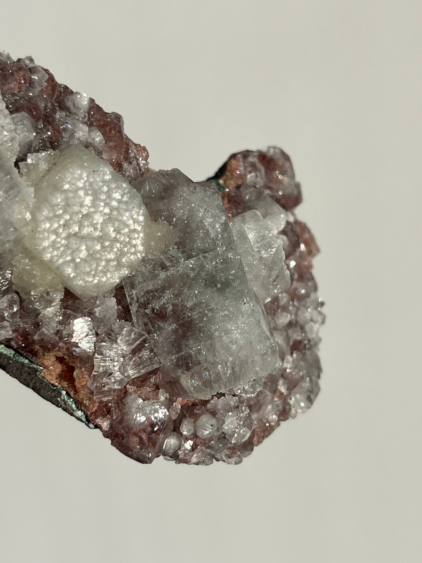 Etched Apophyllite on Red Heulandite Specimen B