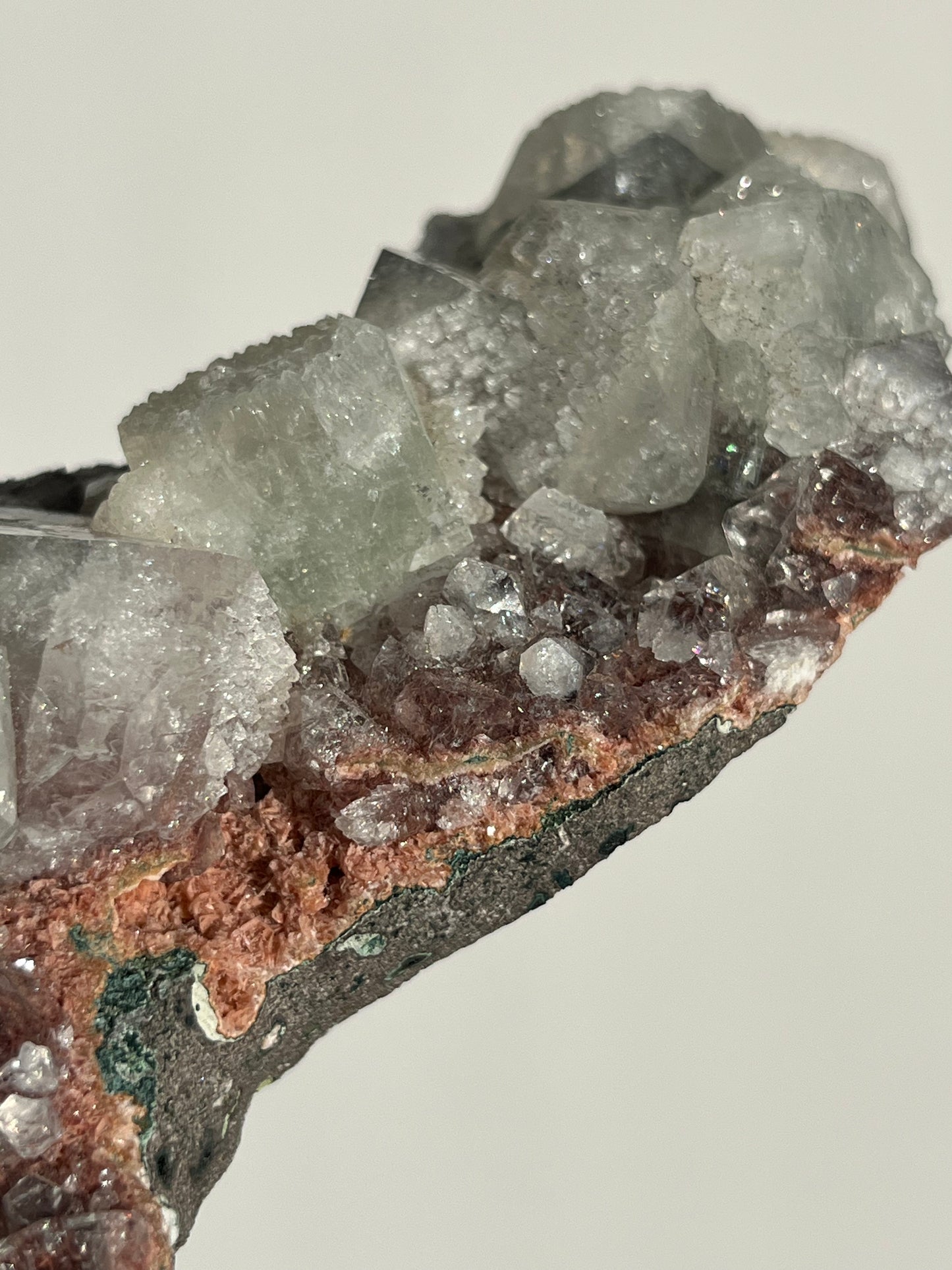 Etched Apophyllite on Red Heulandite Specimen B