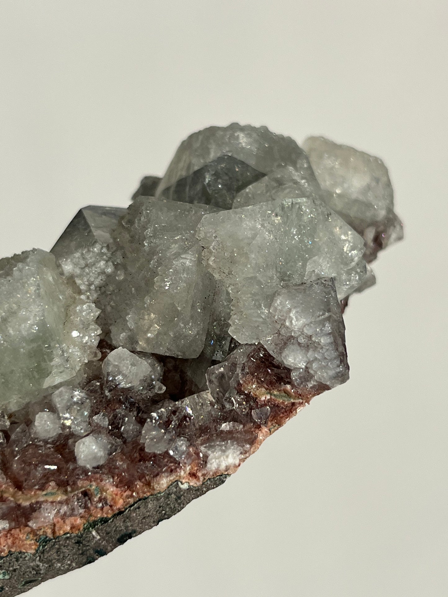 Etched Apophyllite on Red Heulandite Specimen B