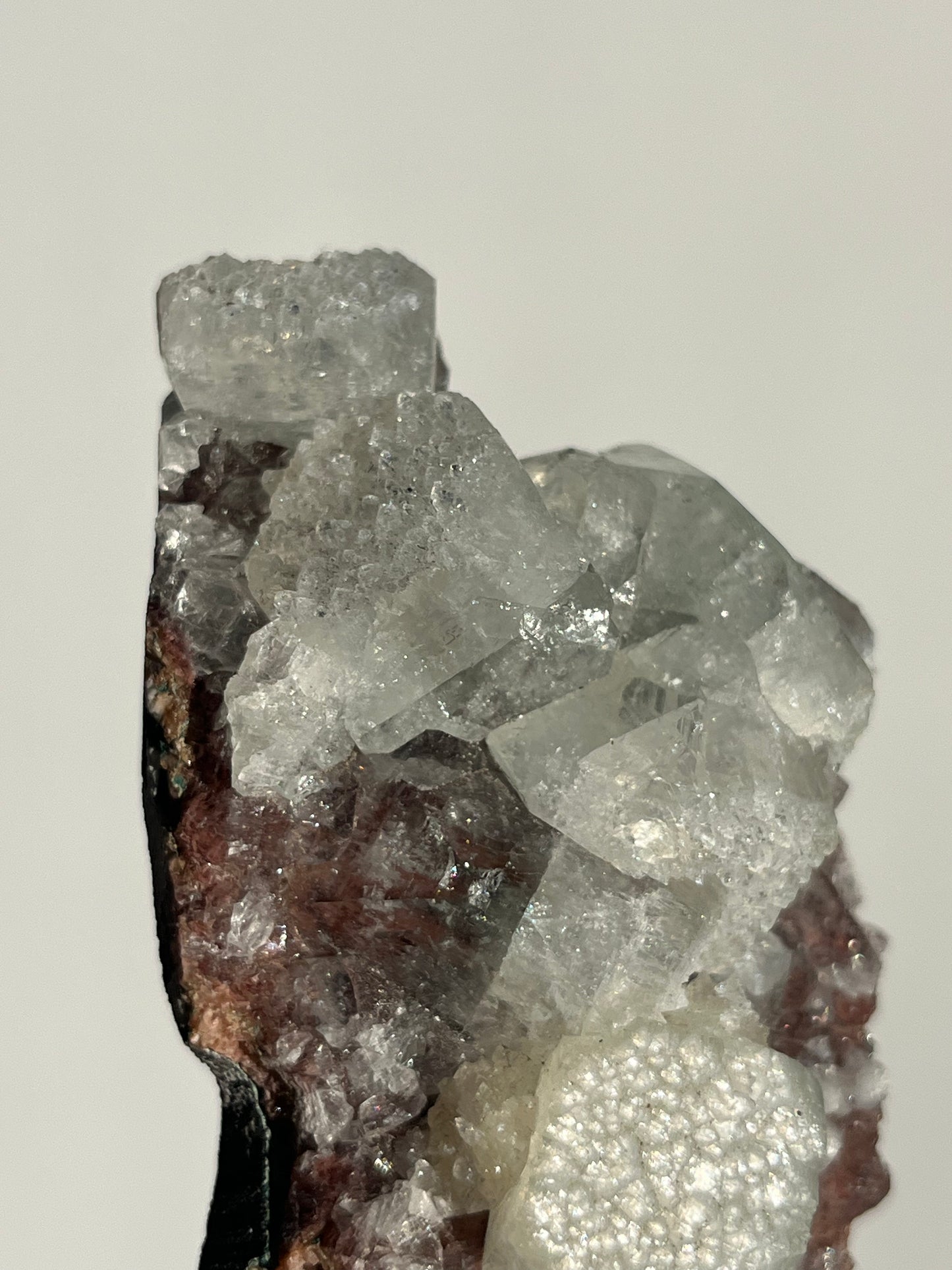 Etched Apophyllite on Red Heulandite Specimen B