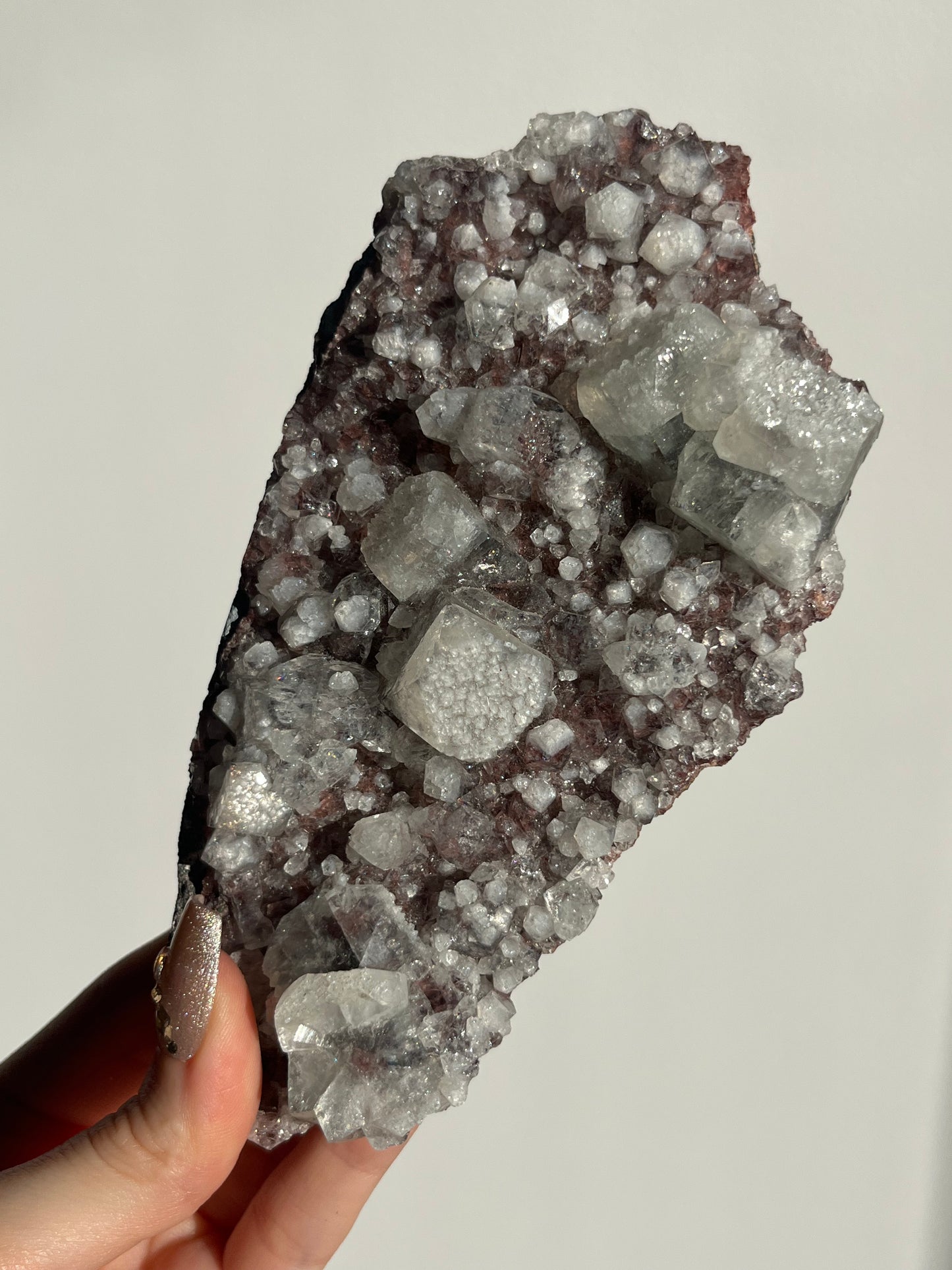 Etched Apophyllite on Red Heulandite Specimen C
