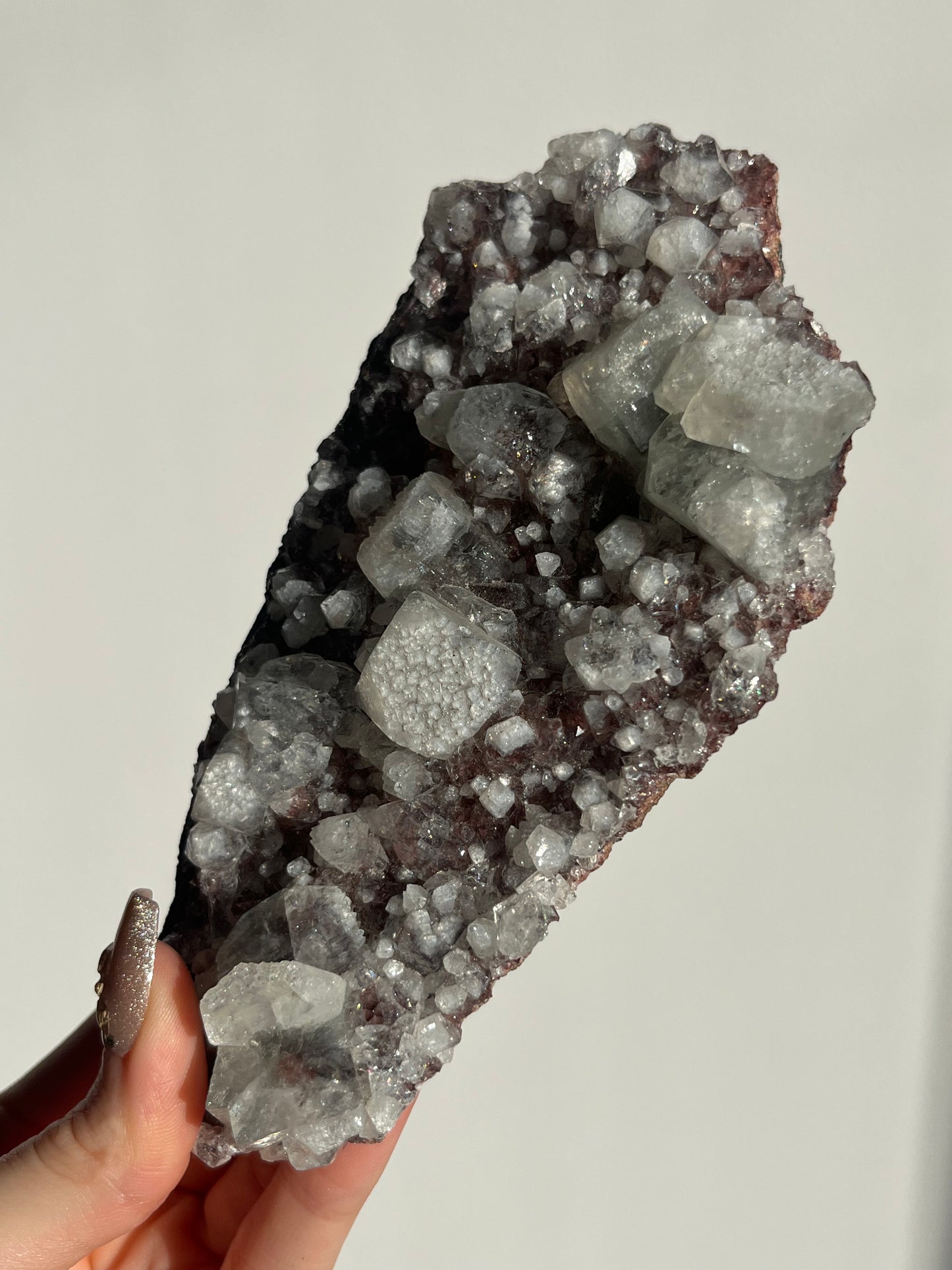 Etched Apophyllite on Red Heulandite Specimen C