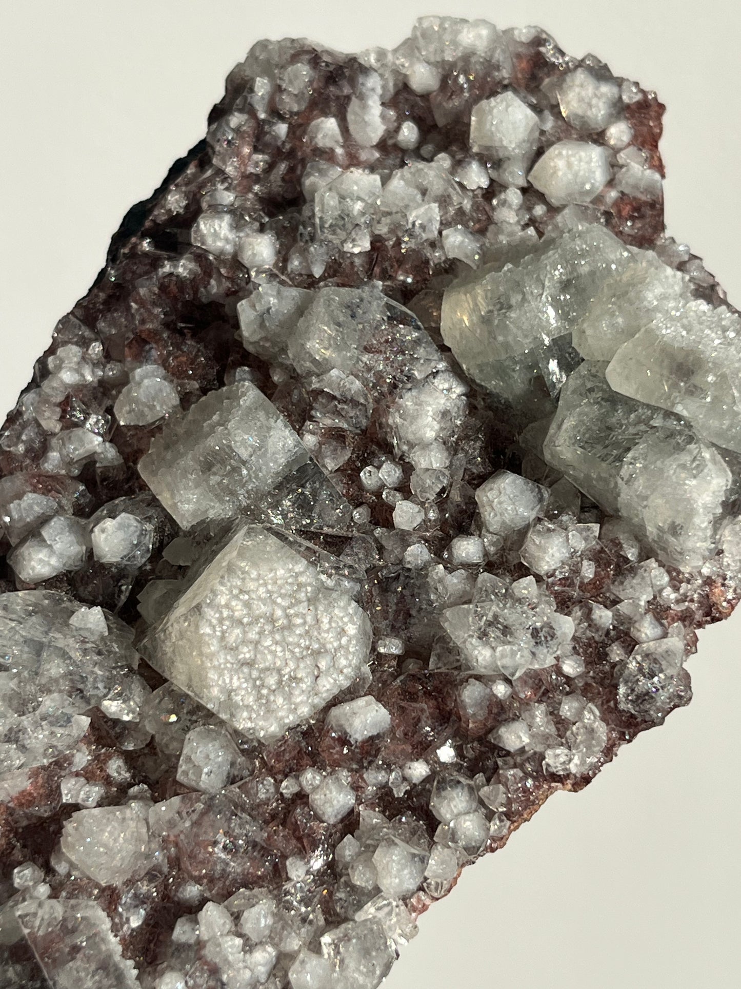 Etched Apophyllite on Red Heulandite Specimen C