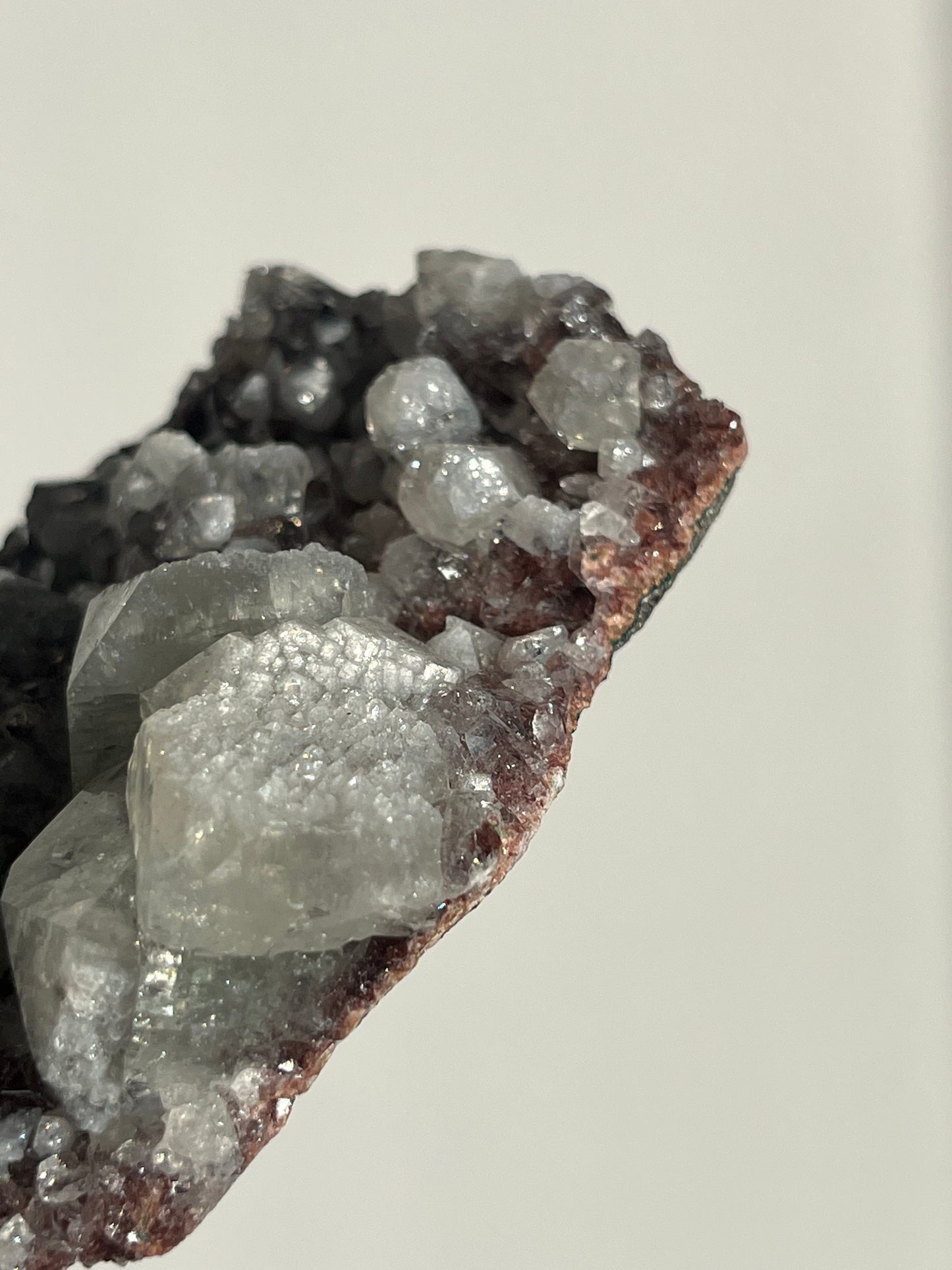 Etched Apophyllite on Red Heulandite Specimen C