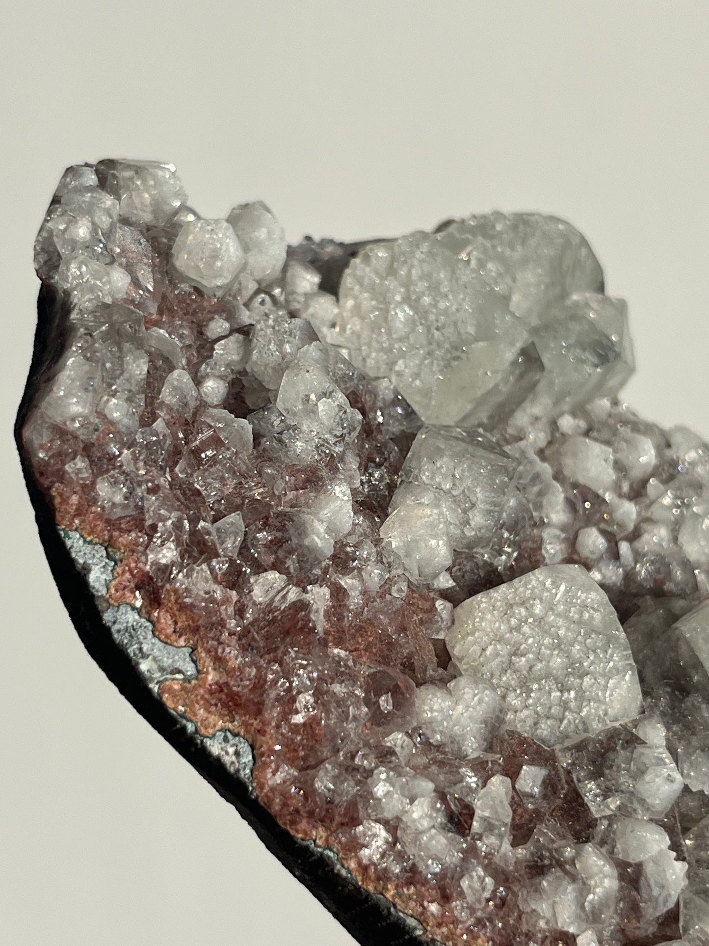 Etched Apophyllite on Red Heulandite Specimen C