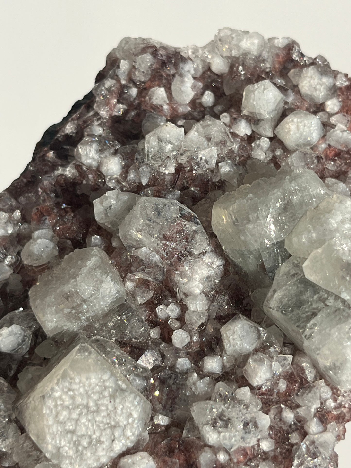 Etched Apophyllite on Red Heulandite Specimen C