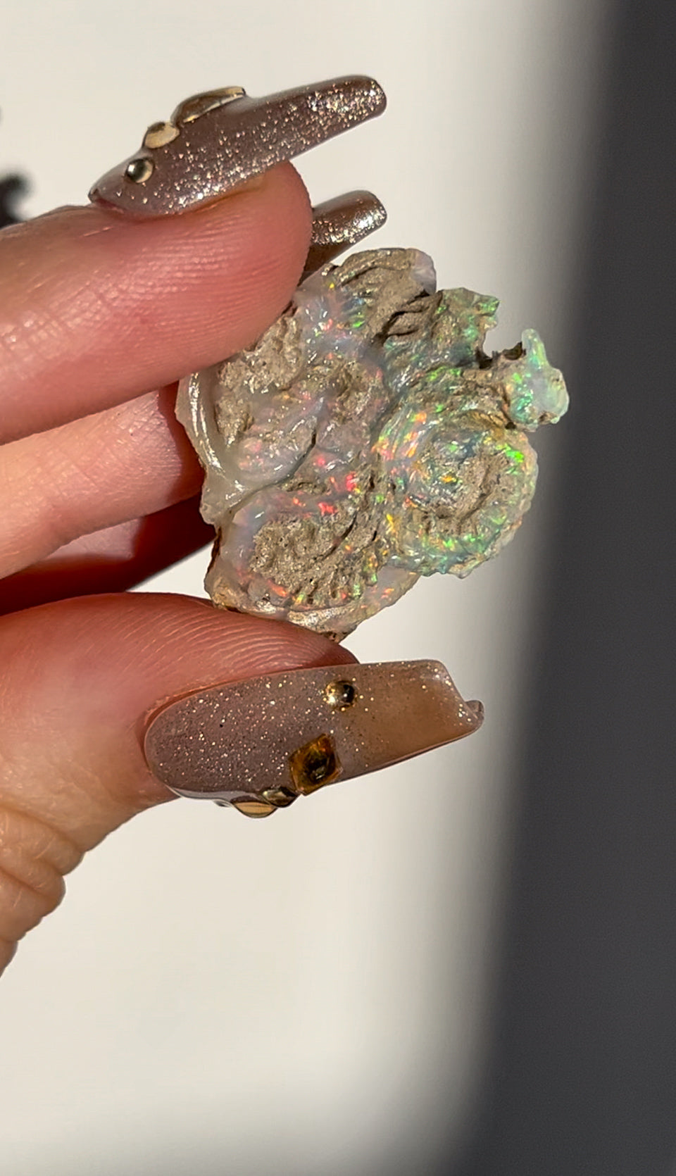 Ethiopian Opal Open Wing Dragon Carving