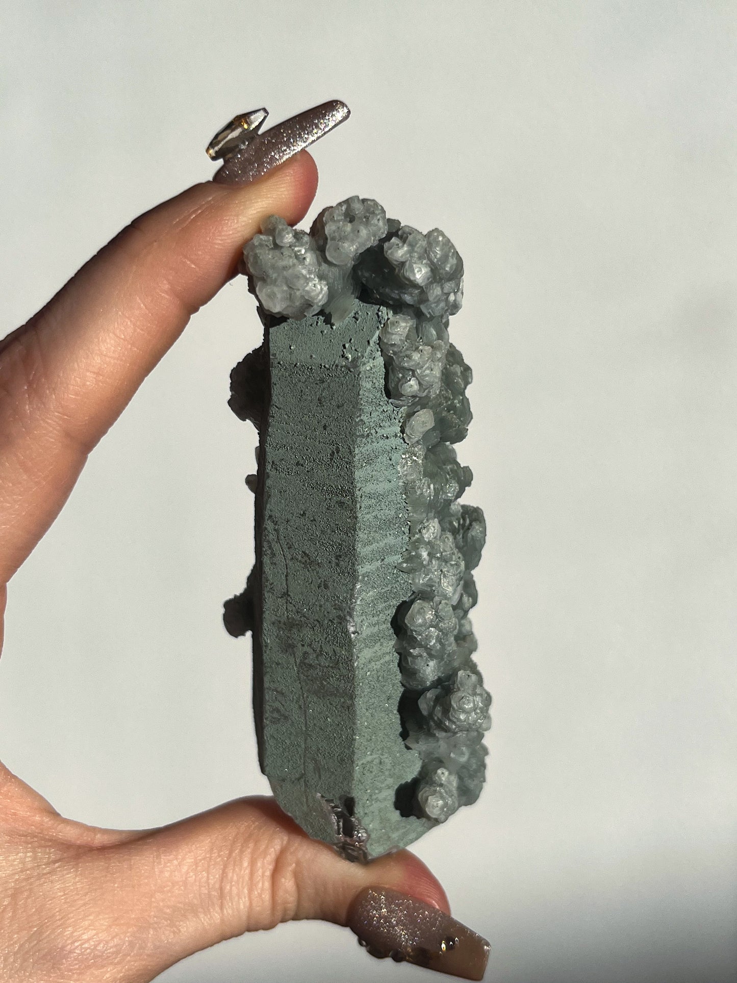 Euci Pink Quartz with Coin Petal Calcite Specimen C