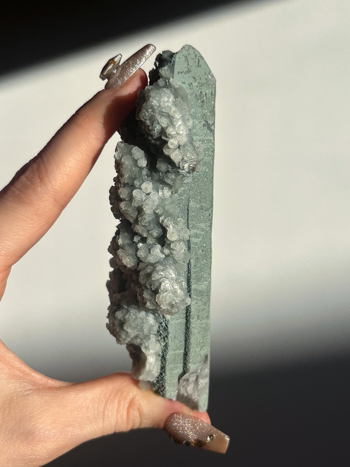 Euci Quartz with Coin Petal Calcite Specimen J