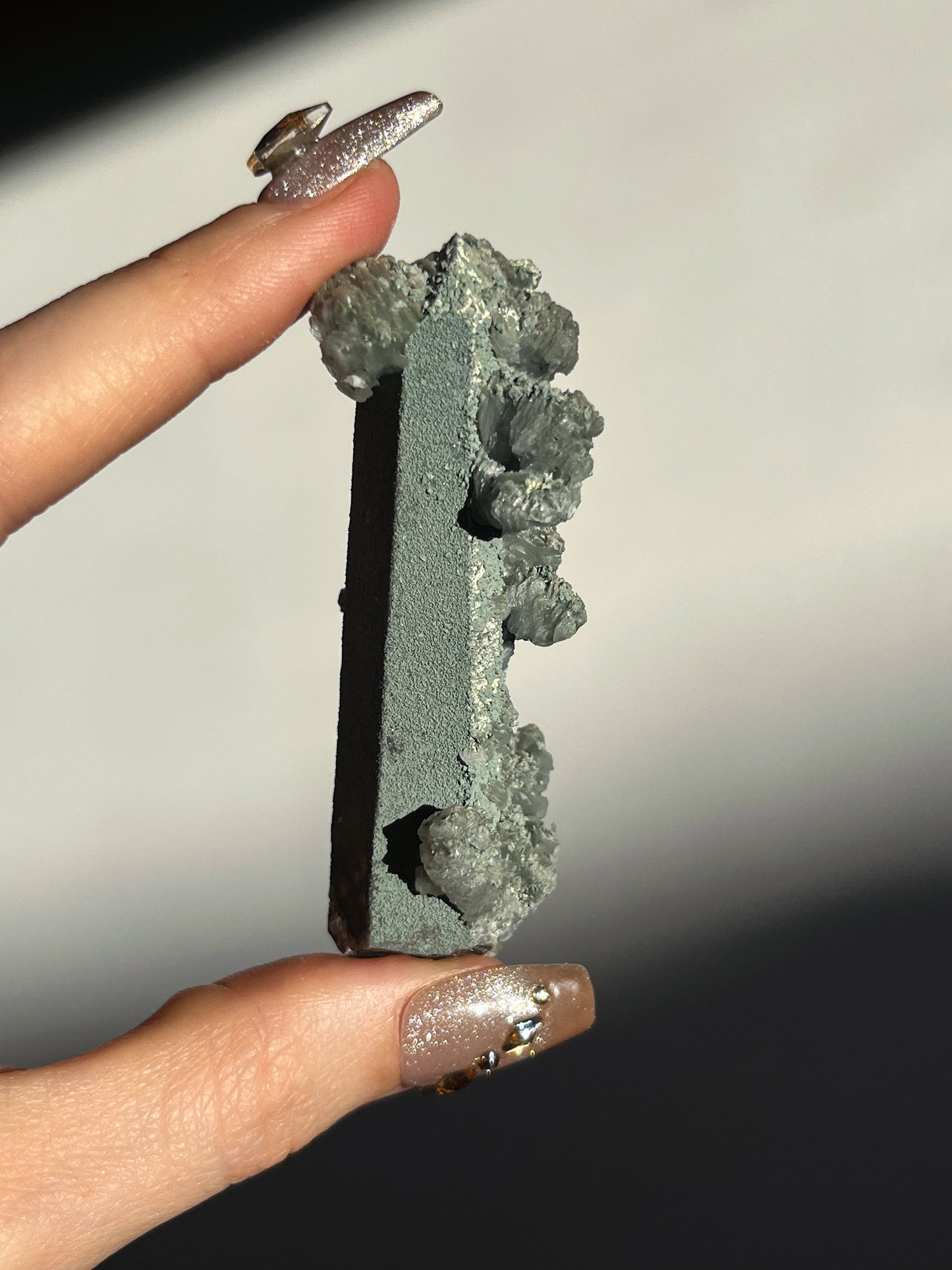 Euci Quartz with Coin Petal Calcite Specimen Q