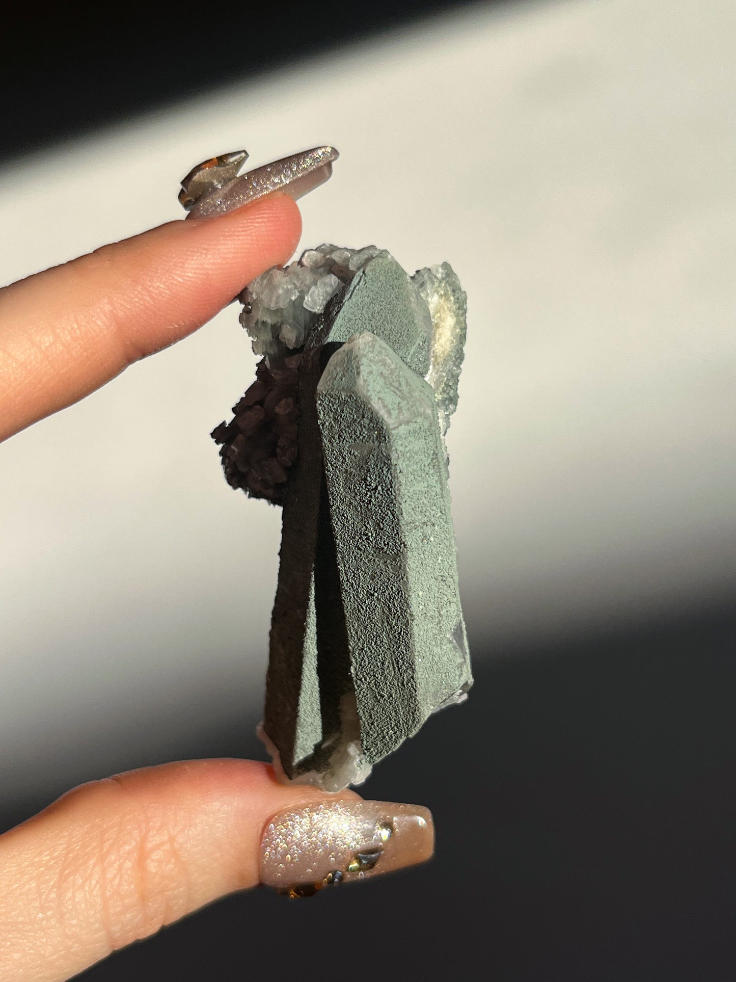Euci Quartz with Coin Petal Calcite Specimen T