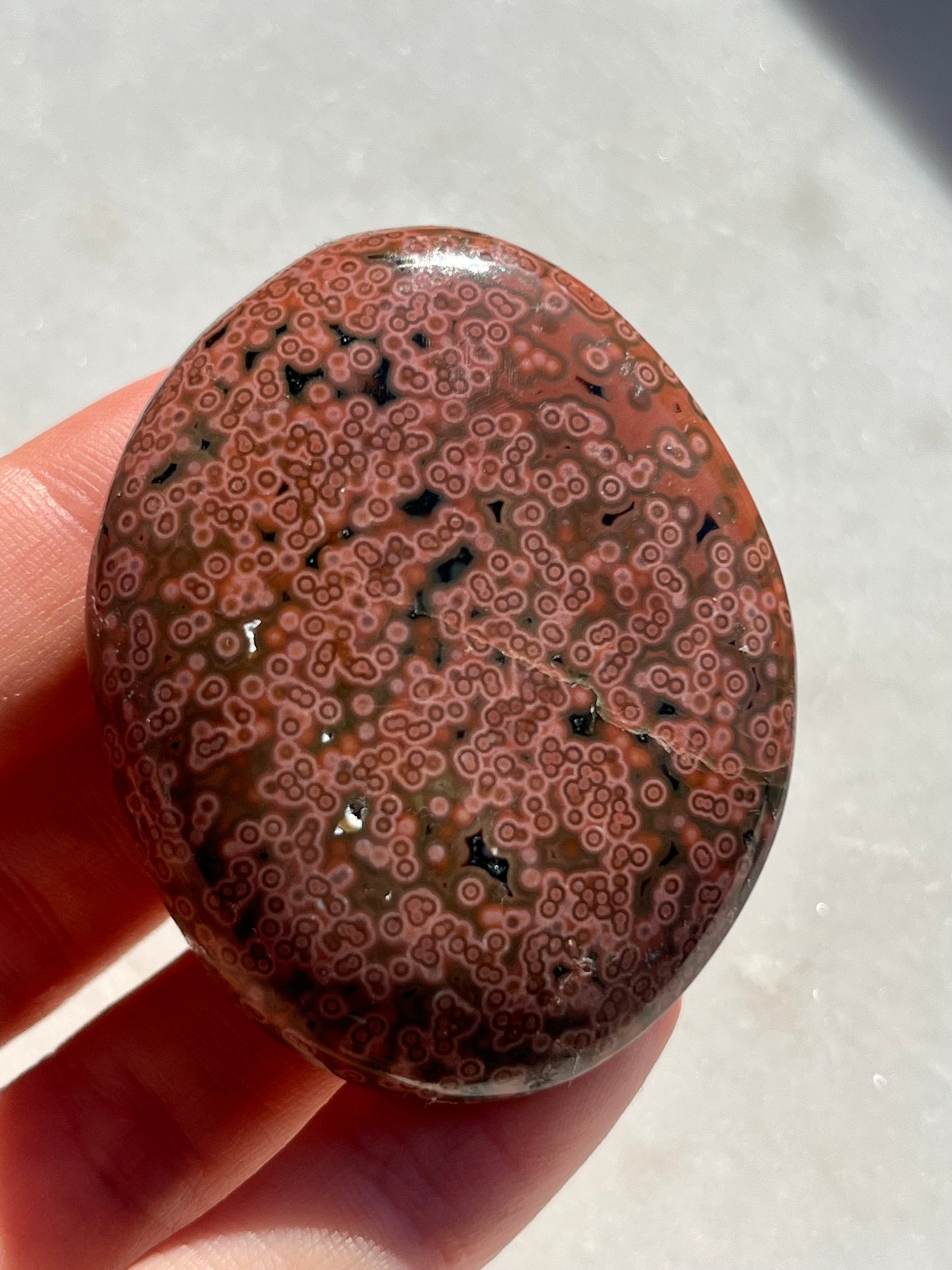 Veinless Ocean Jasper Palmstone #18