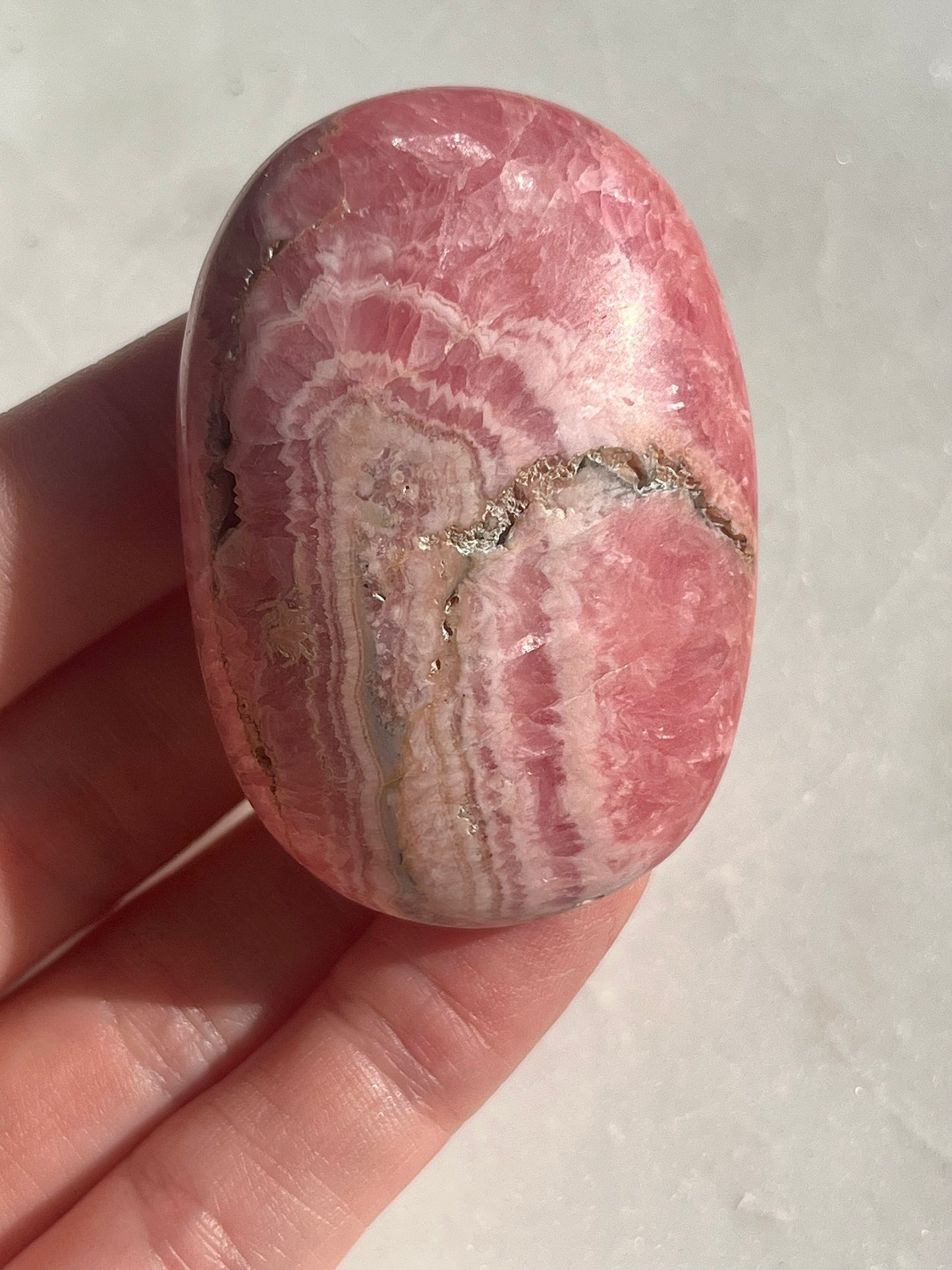 Stalagmitic Rhodochrosite Puffy Palmstone #1