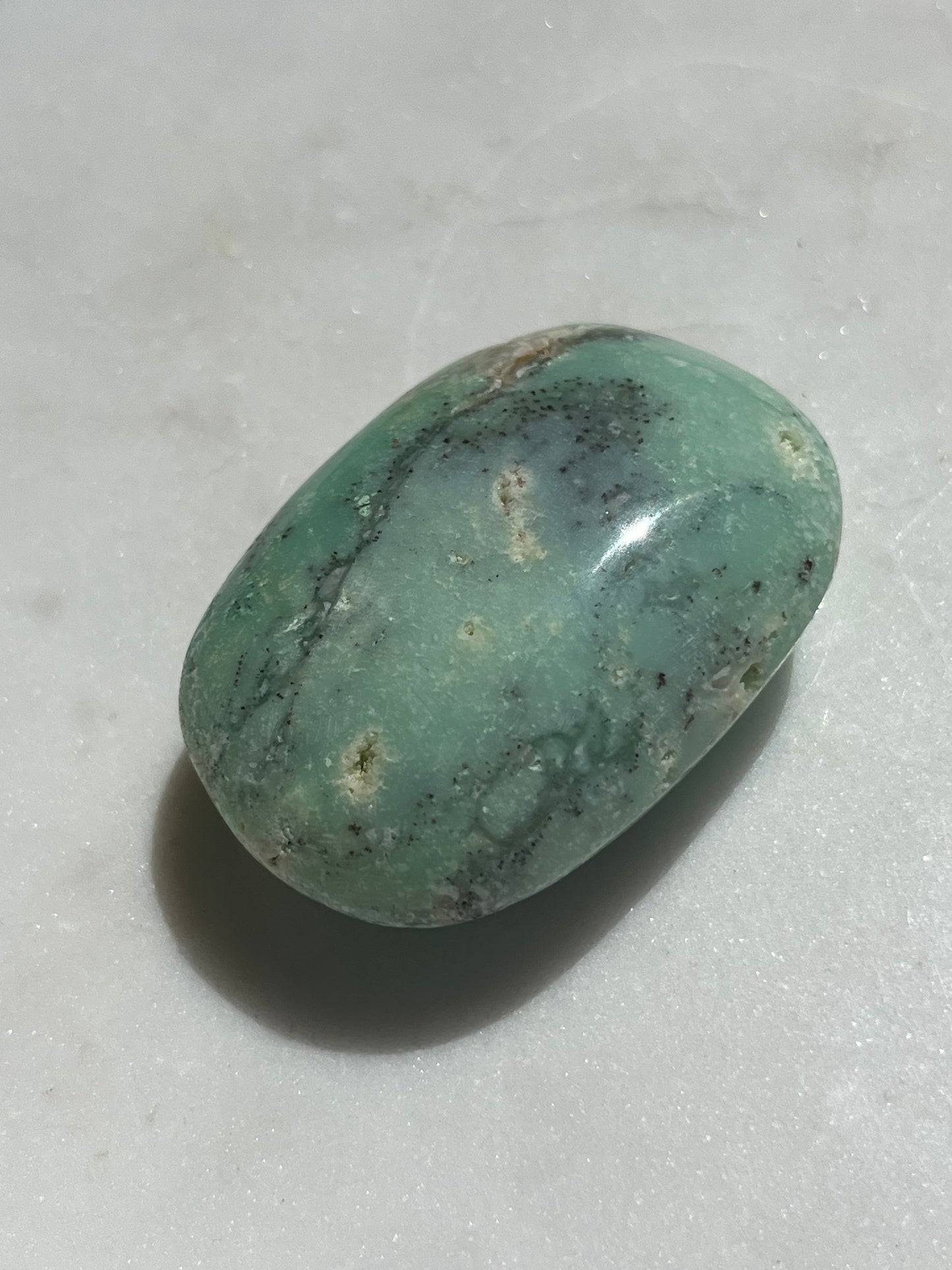 Indonesian Chrysoprase Palmstone w/Dendritic Inclusions #1