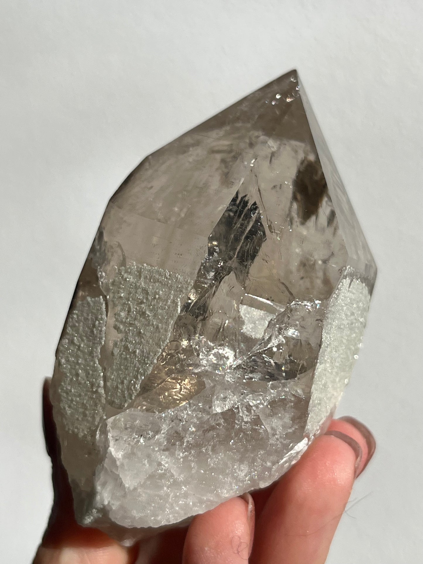 Druzy Quartz Coated Himalayan Smokey Quartz Chunky Point #12