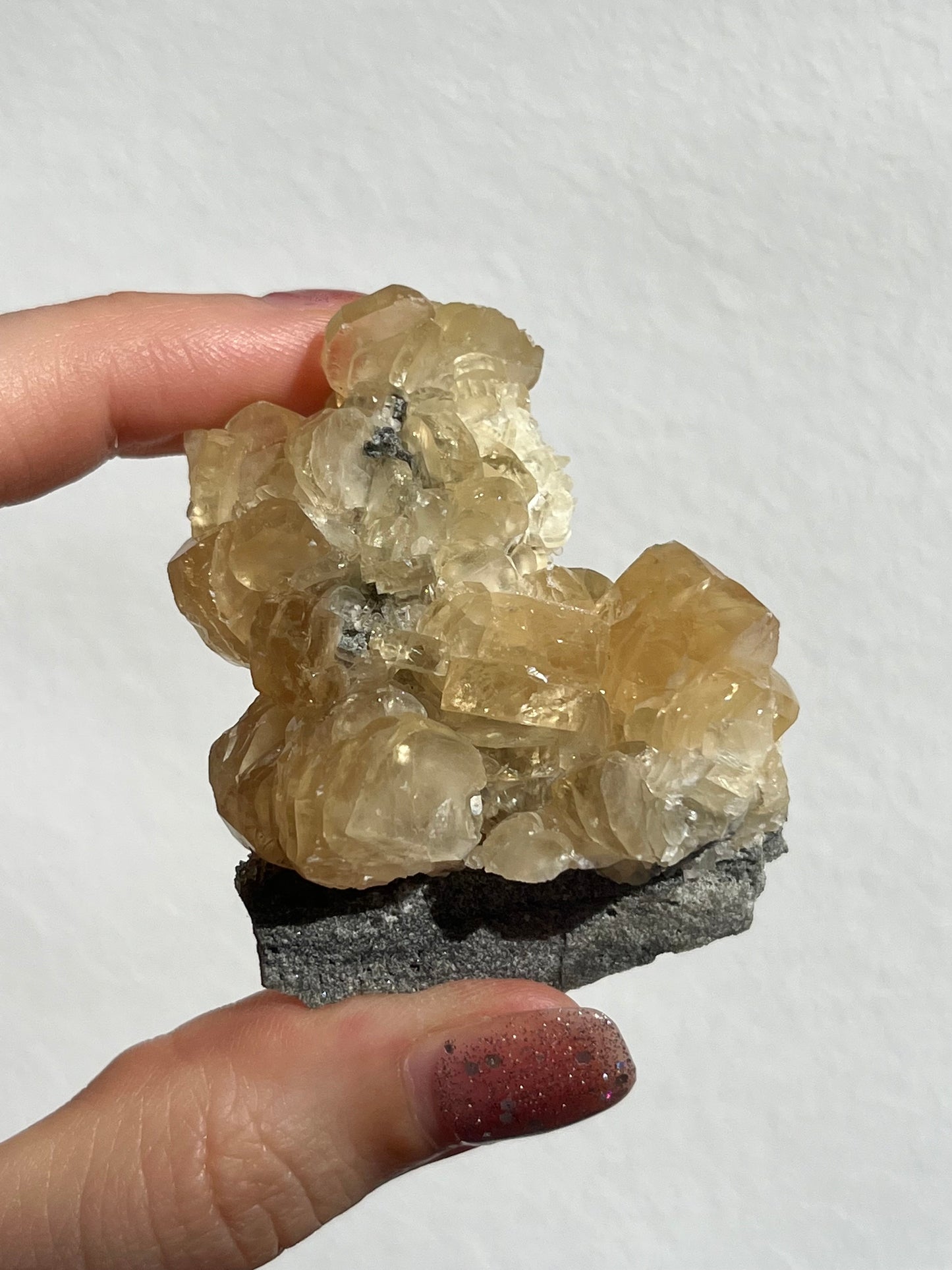 Jiangxi Calcite on Druzy Quartz Coated Matrix (You Choose)