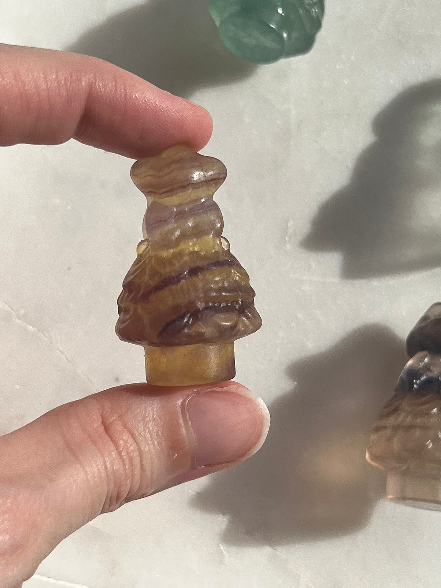 Fluorite Christmas Tree Carving (Intuitively Chosen)