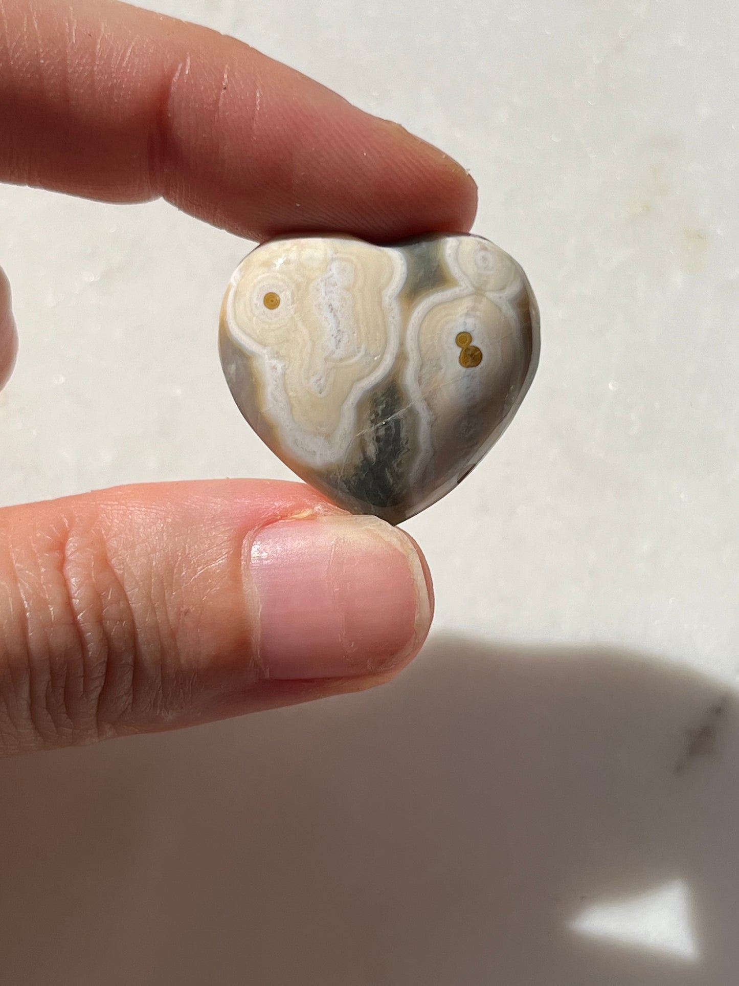 Orbicular Jasper Heart Carving (You Choose)