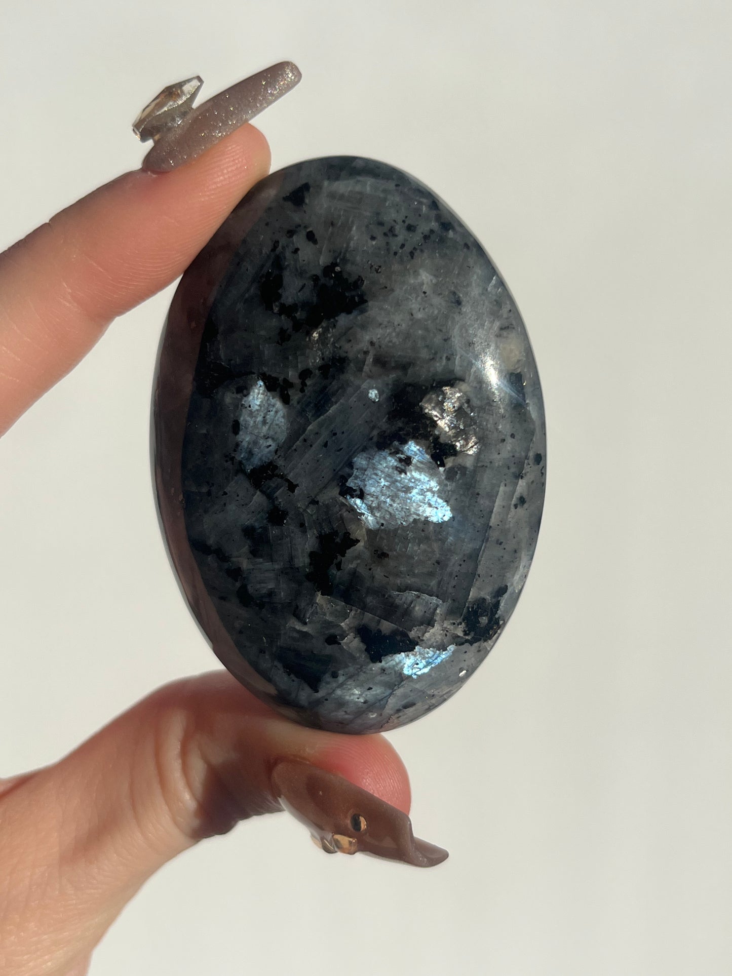 Flashy Larvikite Palmstone A