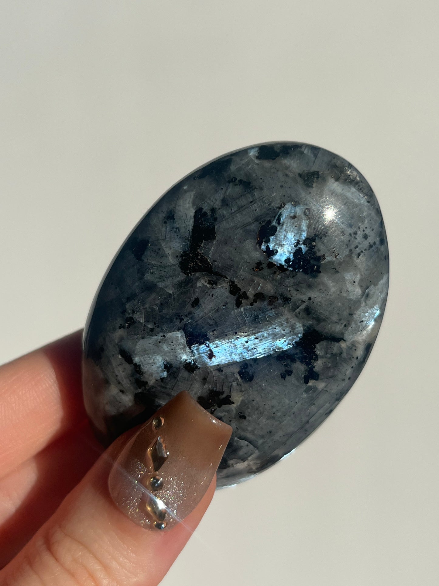 Flashy Larvikite Palmstone A